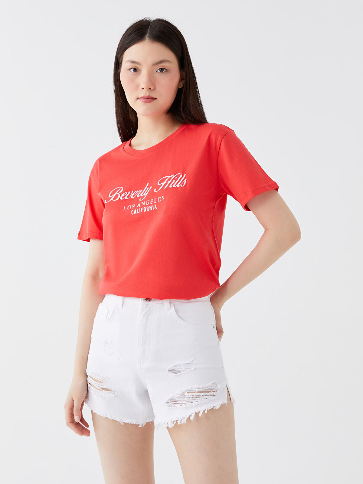 Standard Fit Ripped Detailed Women's Jeans Shorts