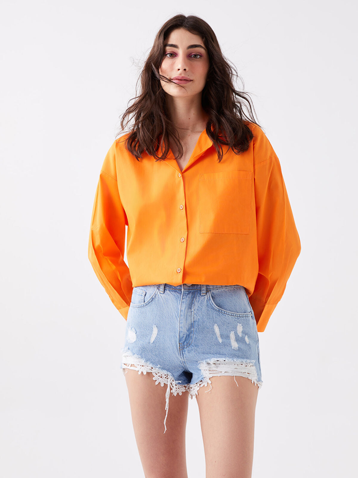 Standard Fit Ripped Detailed Women's Jeans Shorts