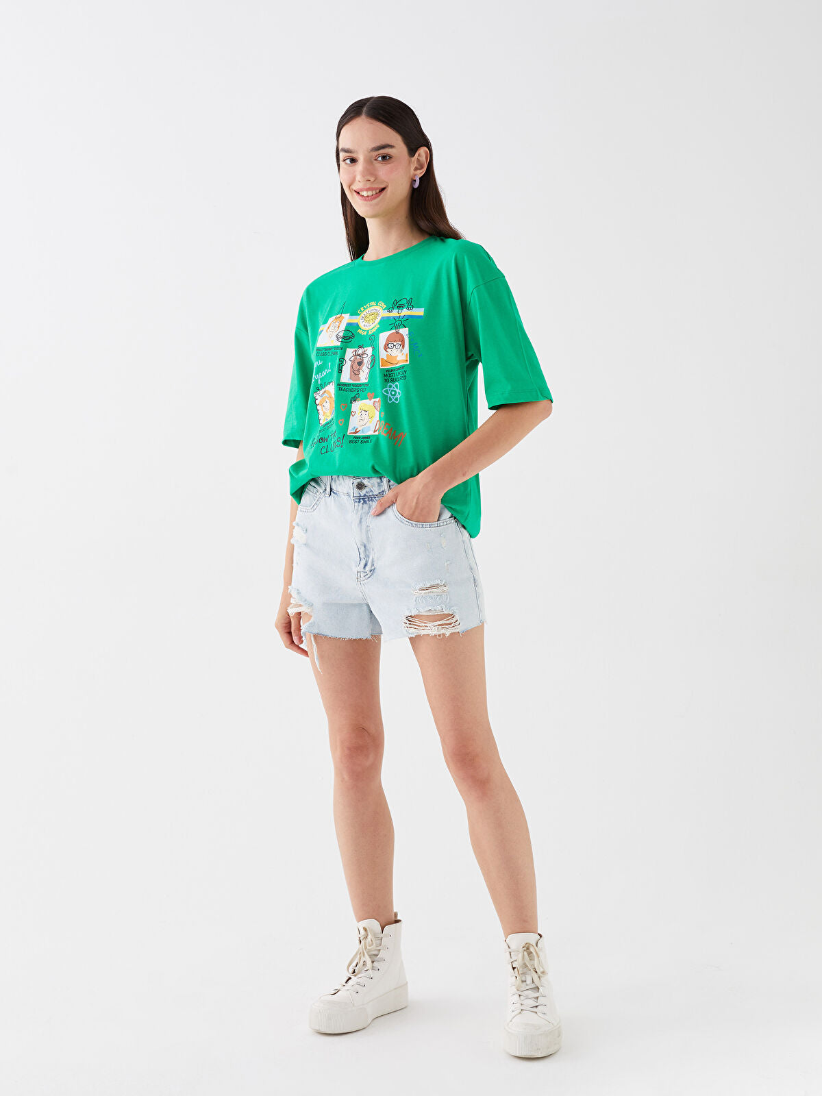 Standard Fit Ripped Detailed Women's Jeans Shorts