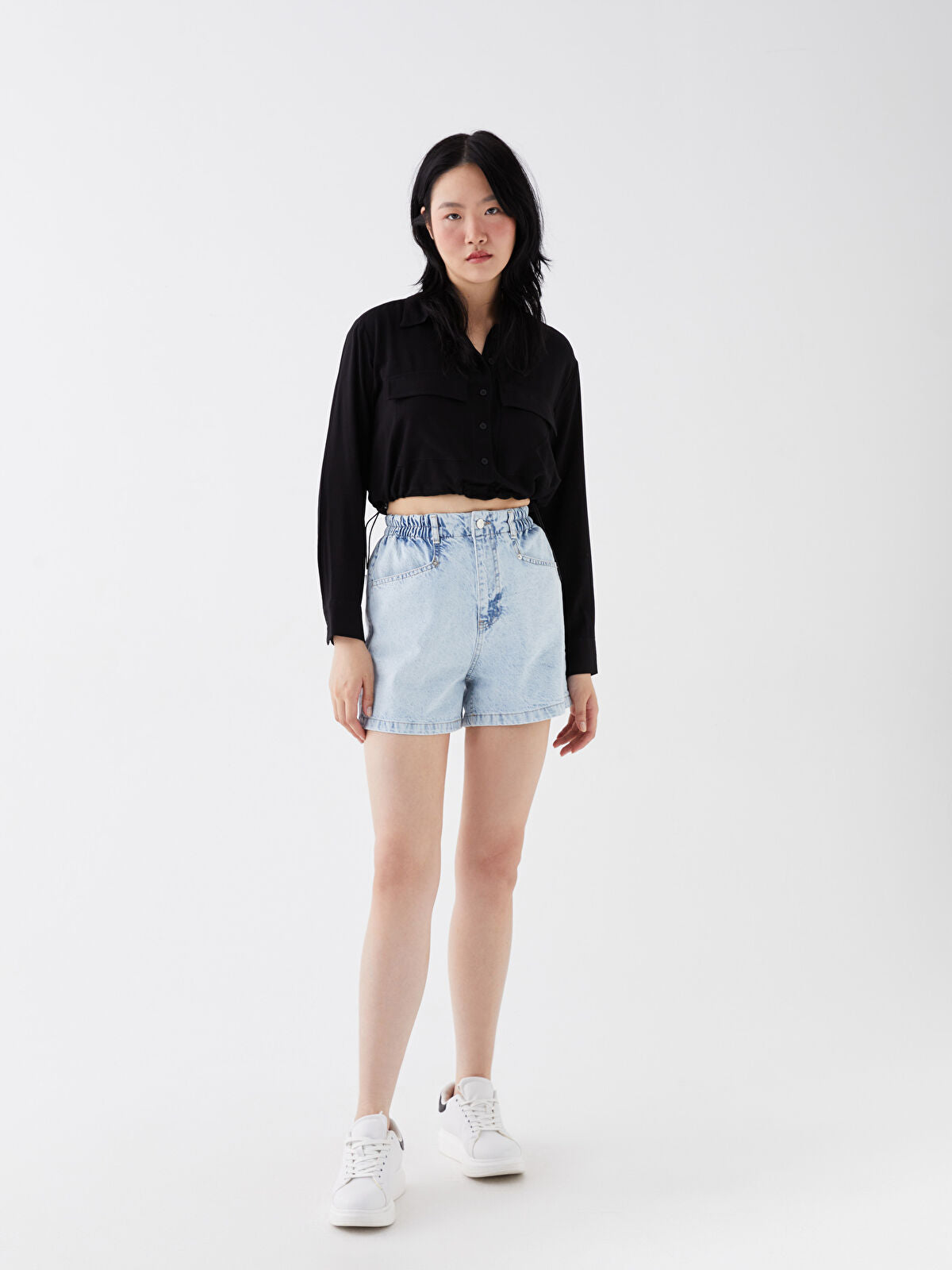 Comfortable Elastic Women's Jeans Short