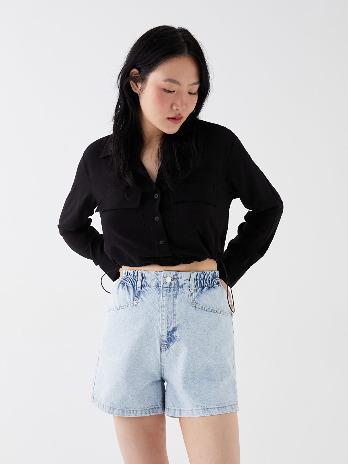 Comfortable Elastic Women's Jeans Short