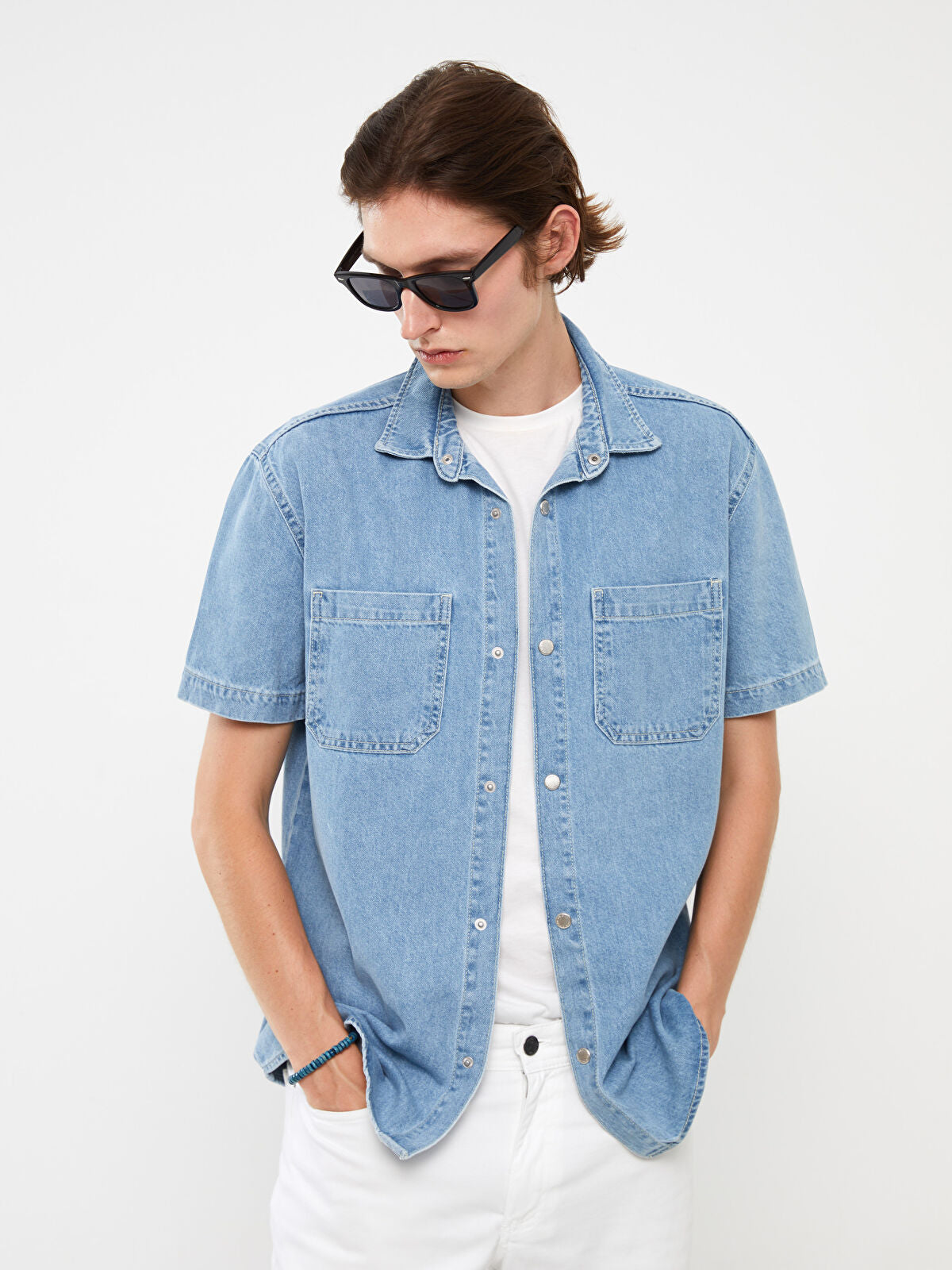 Comfortable Short-Sleeved Men's Jeans T-shirt