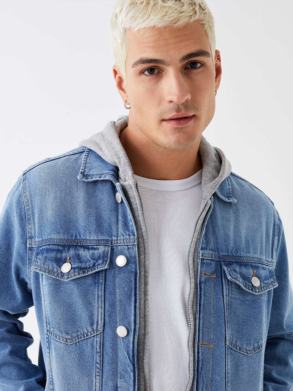 Standard Fit Hooded Men's Jeans Jacket