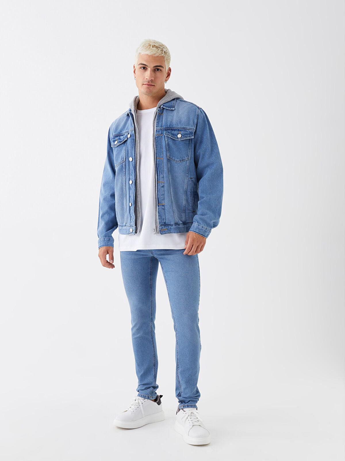 Standard Fit Hooded Men's Jeans Jacket