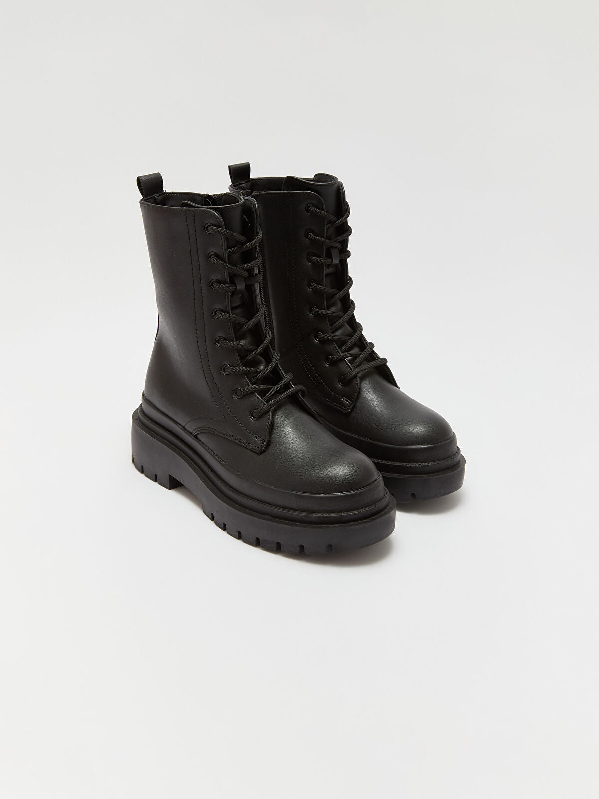 Leather-Look Heeled Women's Shoe