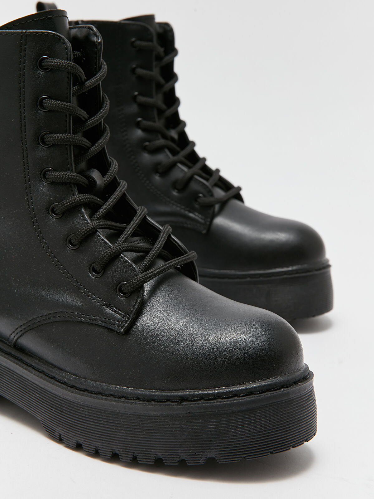 Ankle Strap Leather Look Woman Boot