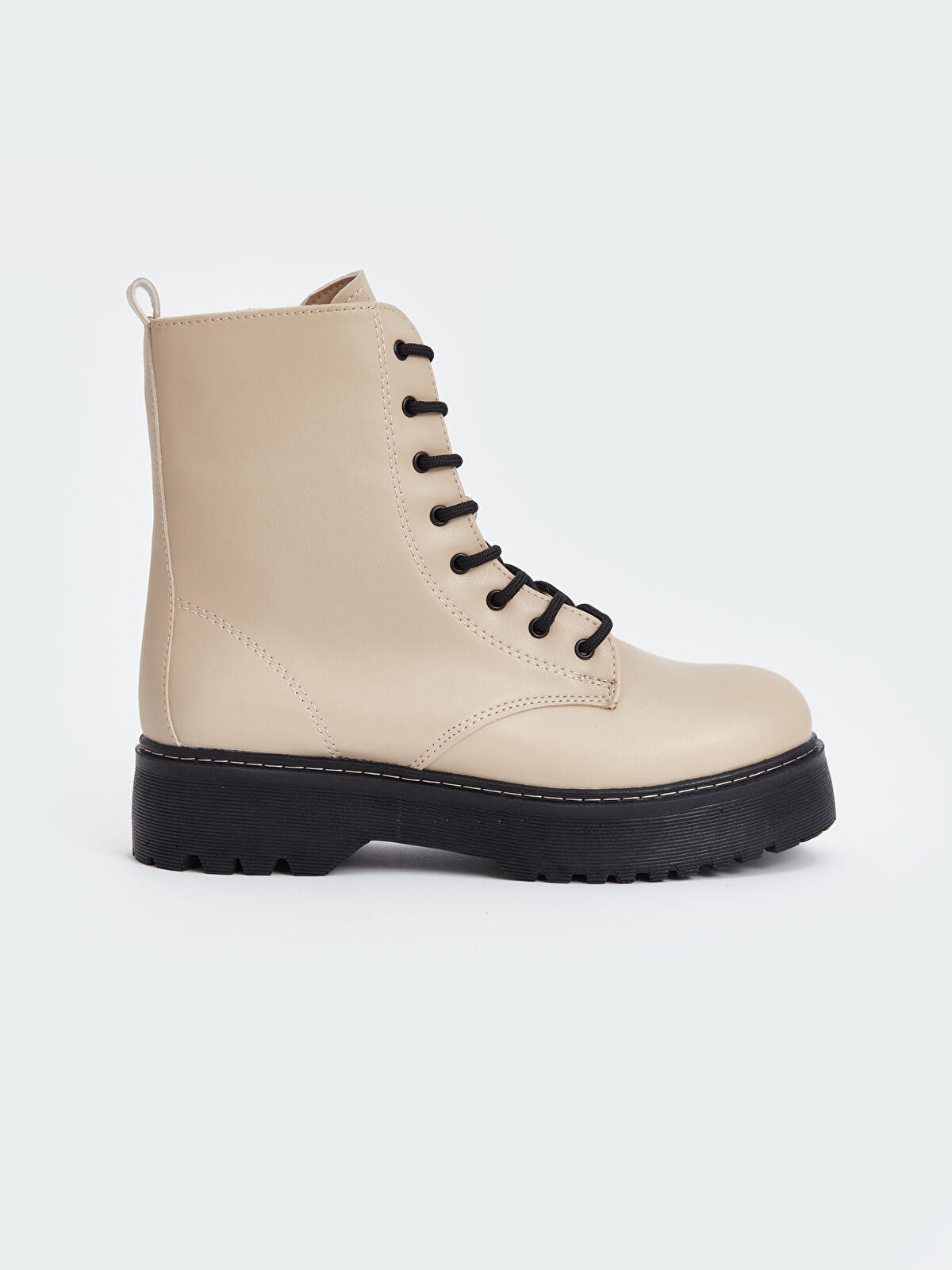Ankle Strap Leather Look Woman Boot