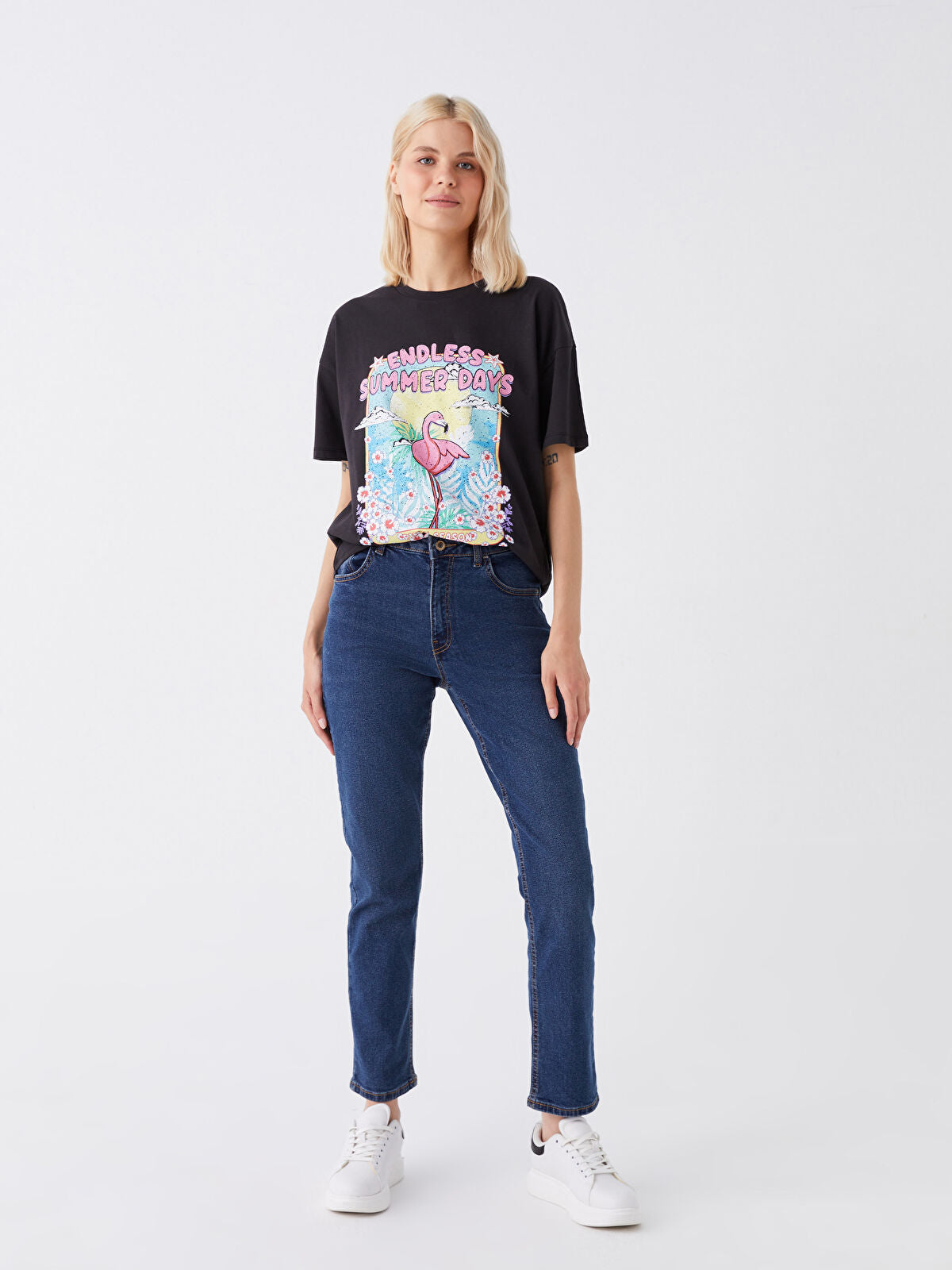High Waist Straight Fit Women's Jeans Pants