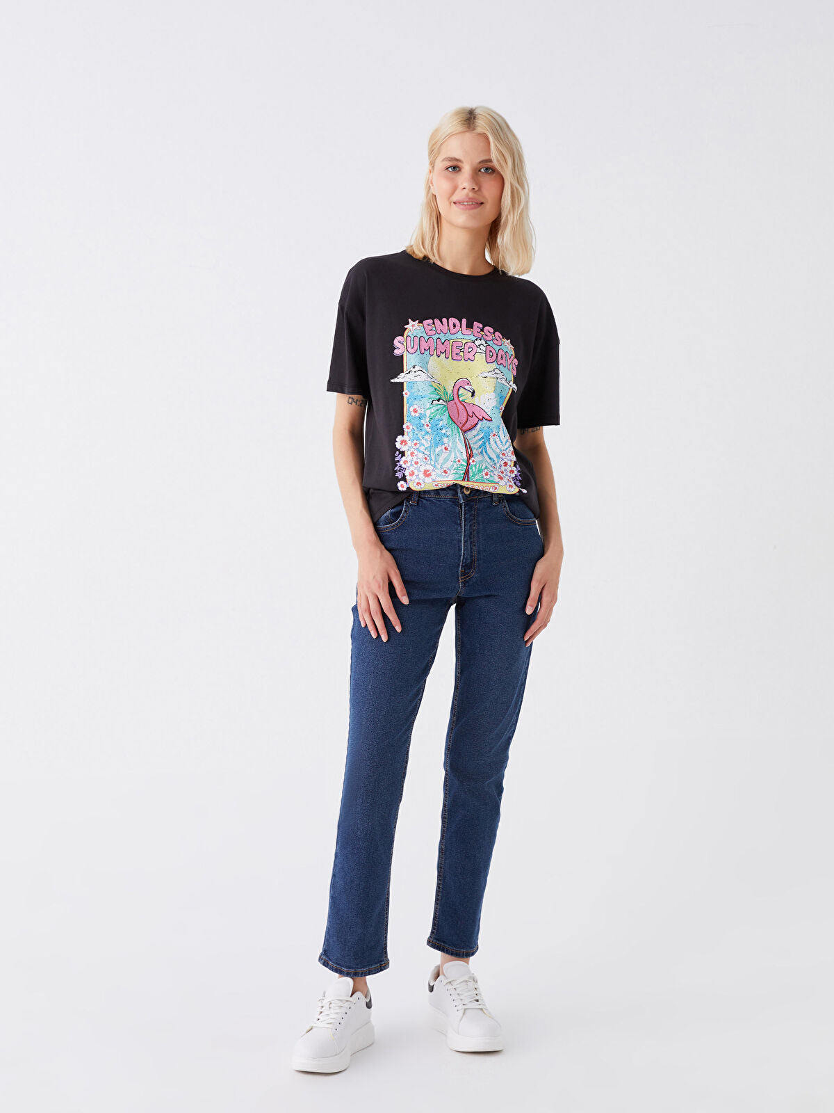 High Waist Straight Fit Women's Jeans Pants