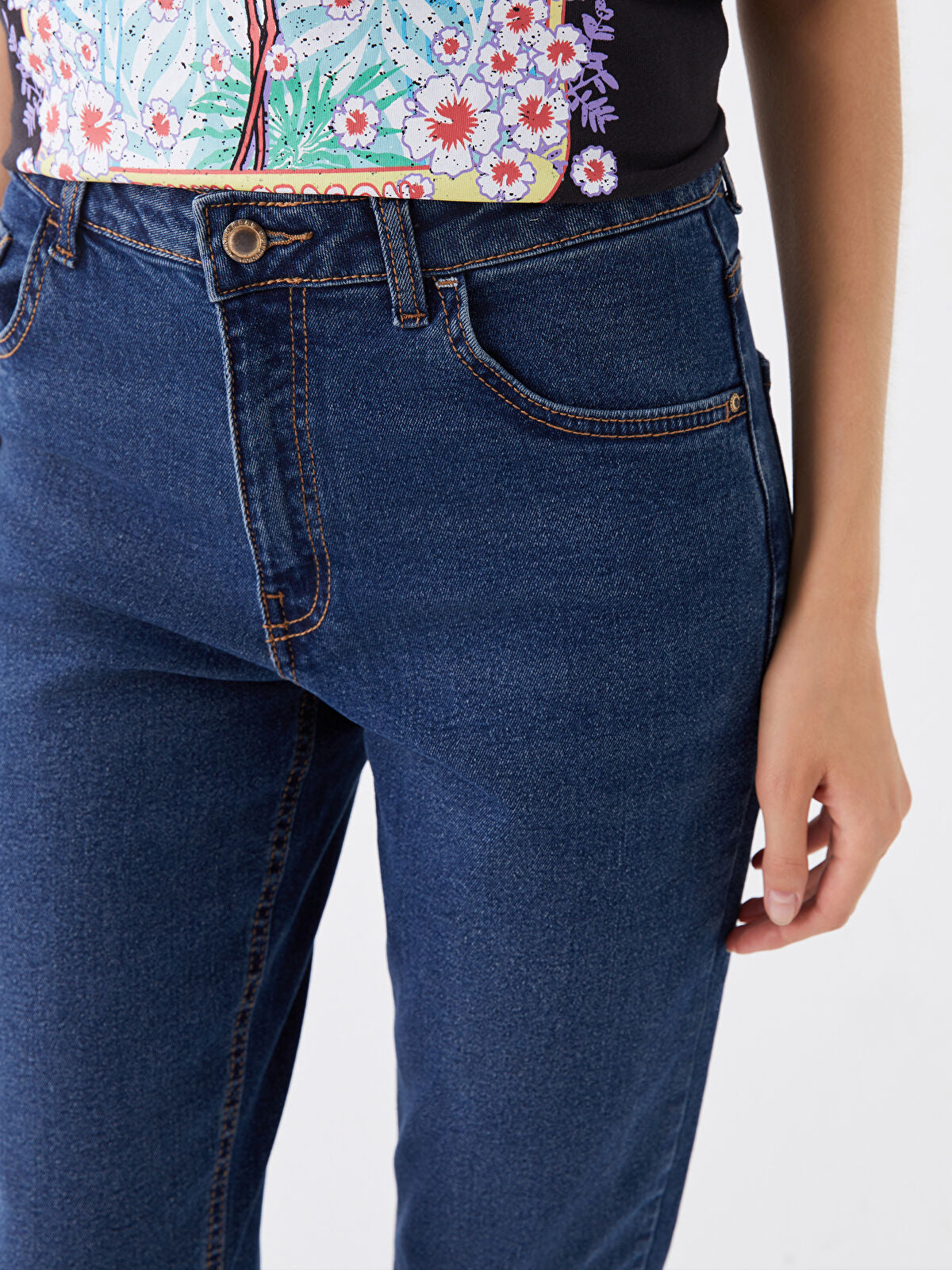 High Waist Straight Fit Women's Jeans Pants