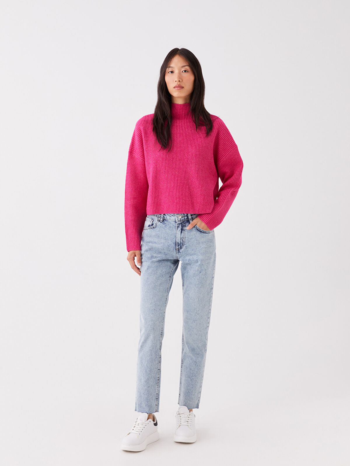 High Waist Straight Fit Women's Jeans Pants