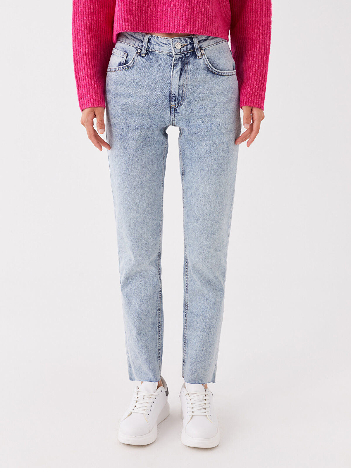 High Waist Straight Fit Women's Jeans Pants