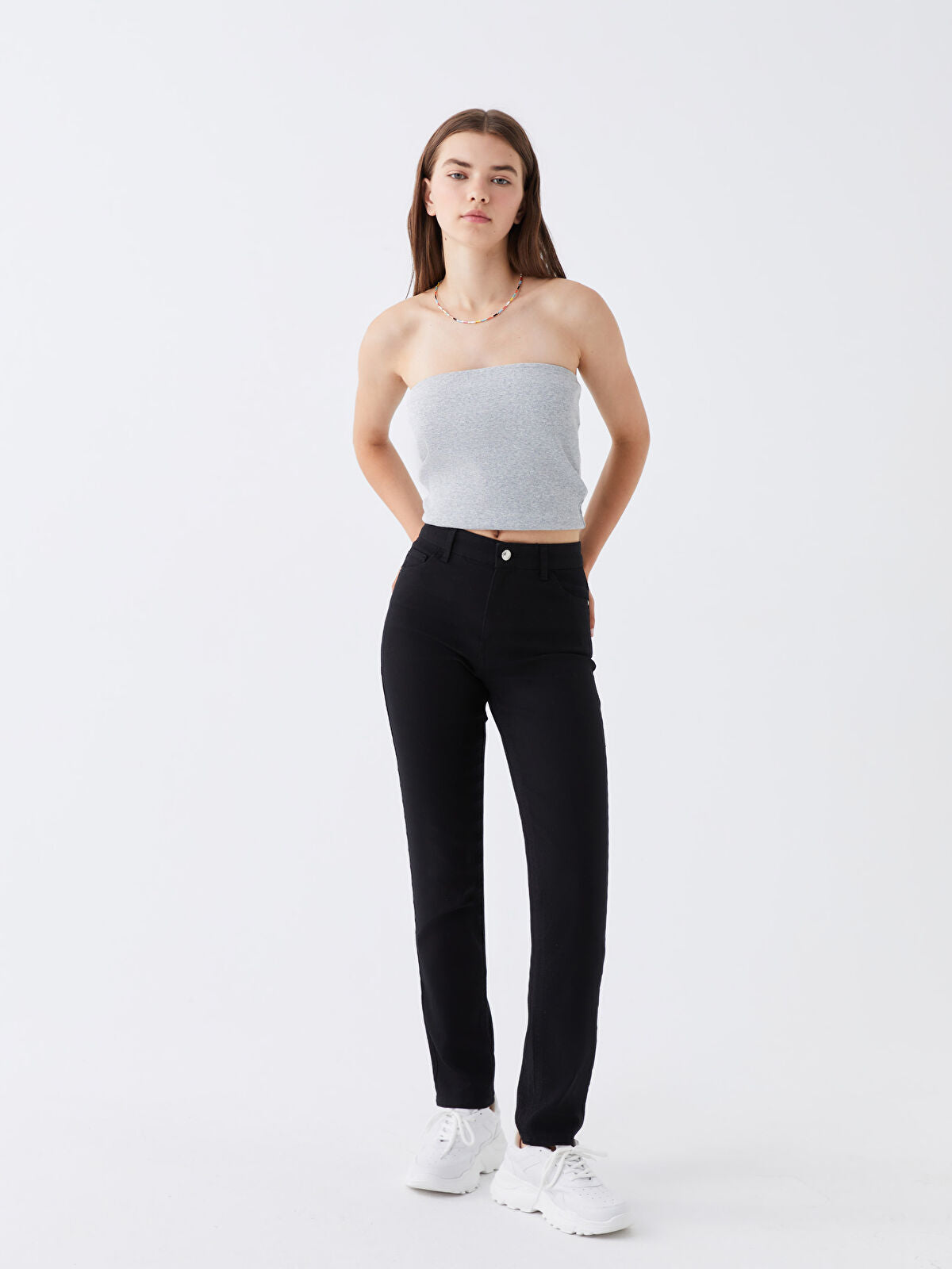 High Waist Slim Fit Women's Jeans Pants
