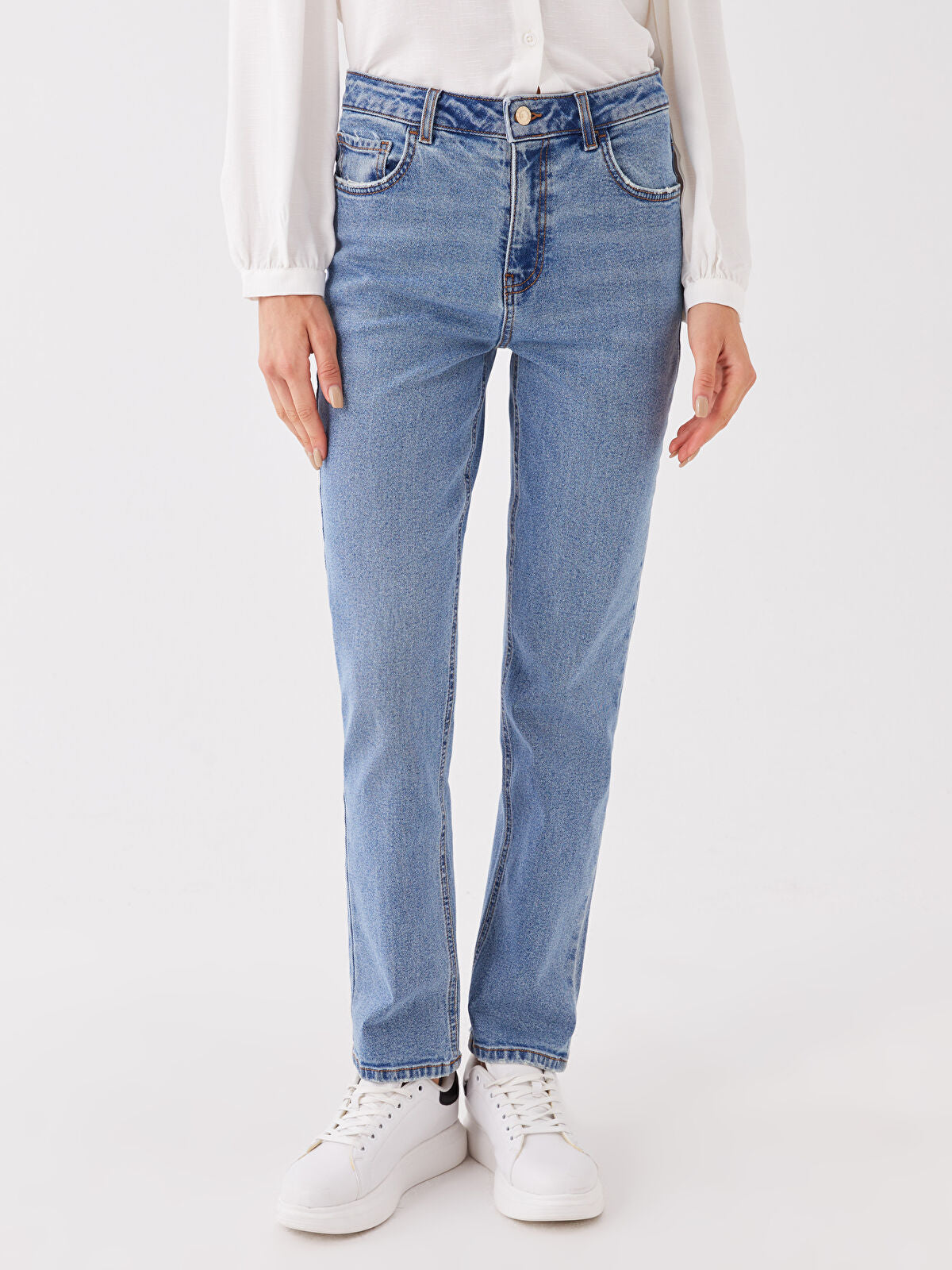 High Waist Straight Fit Women's Jeans Pants