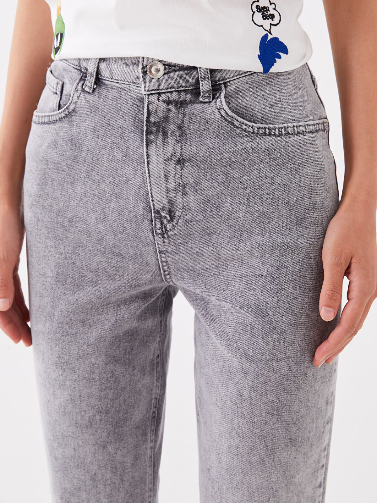 High Waist Slim Mom Women's Jeans Pants