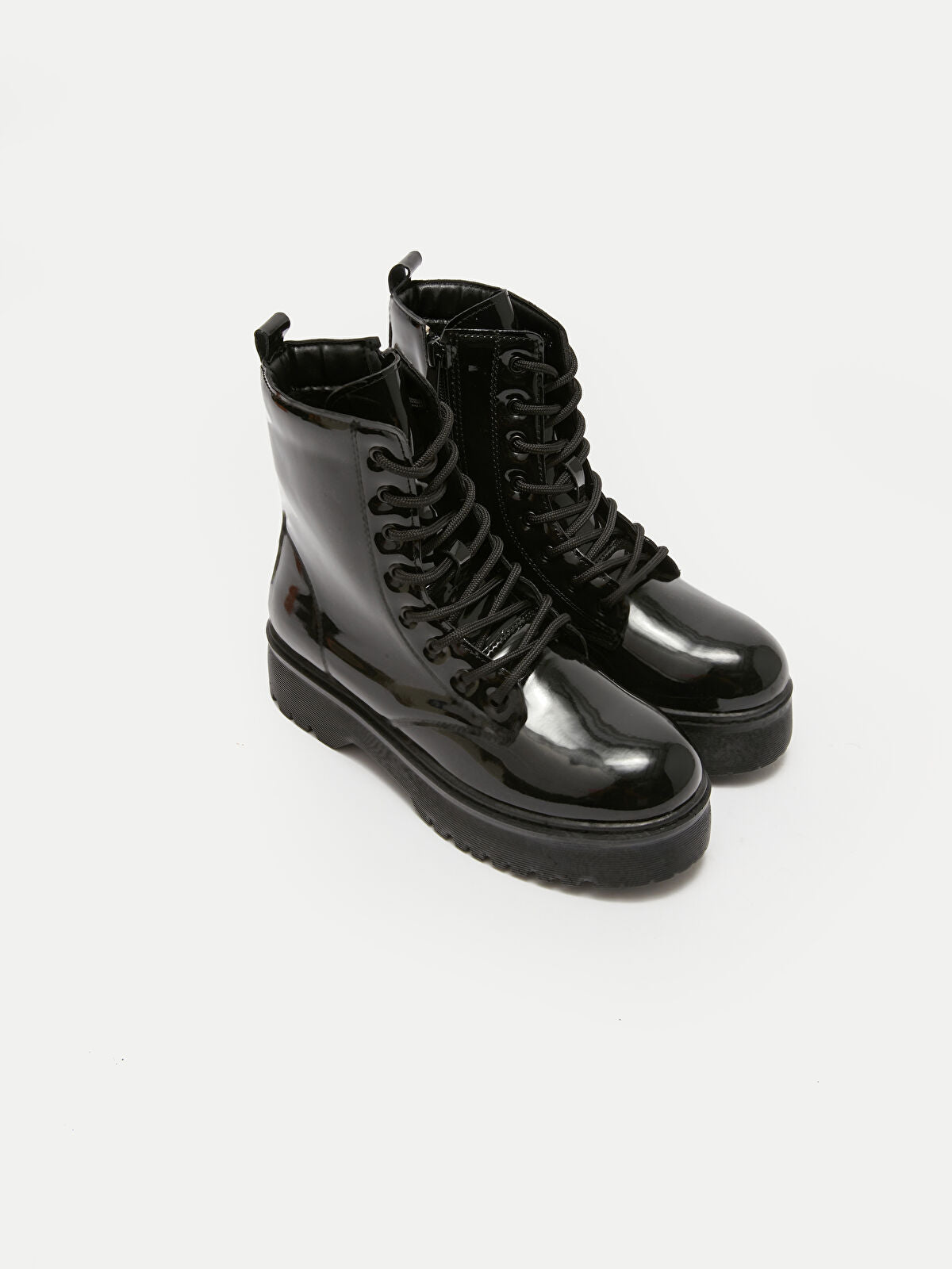Ankle Strap Leather Look Woman Boot