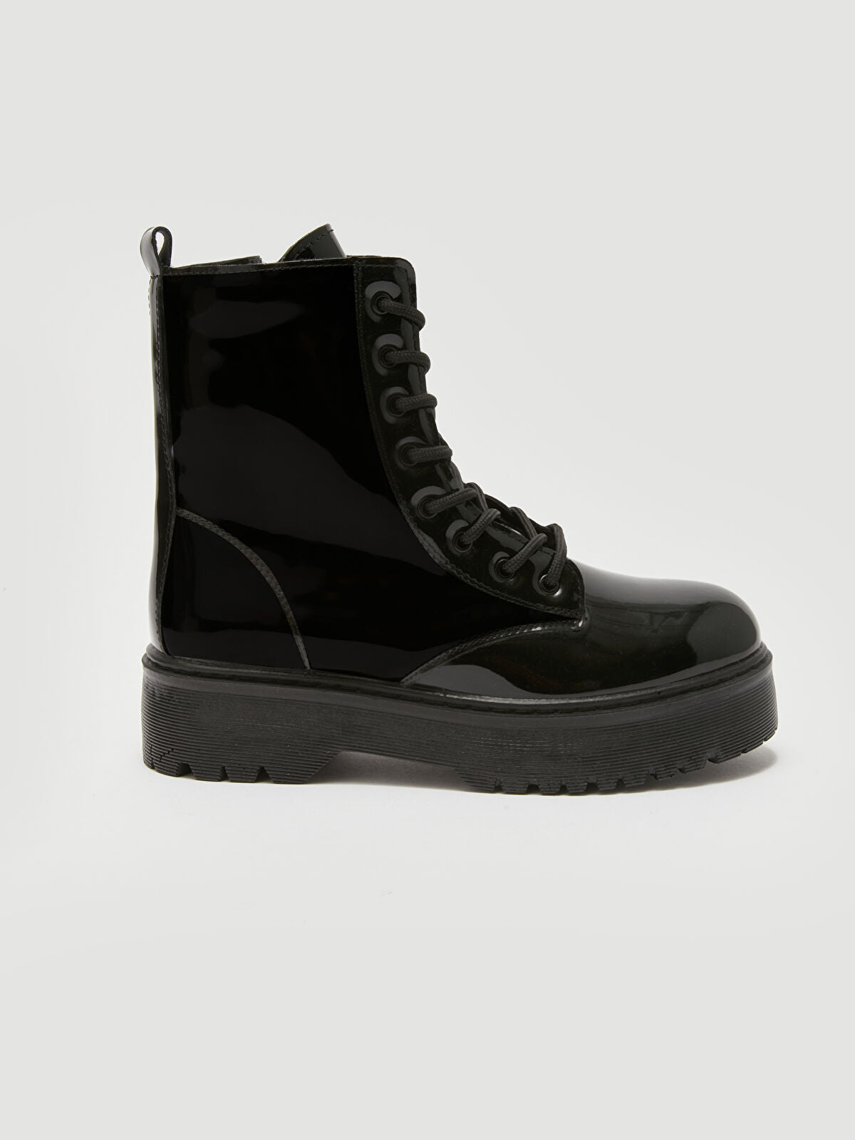 Ankle Strap Leather Look Woman Boot