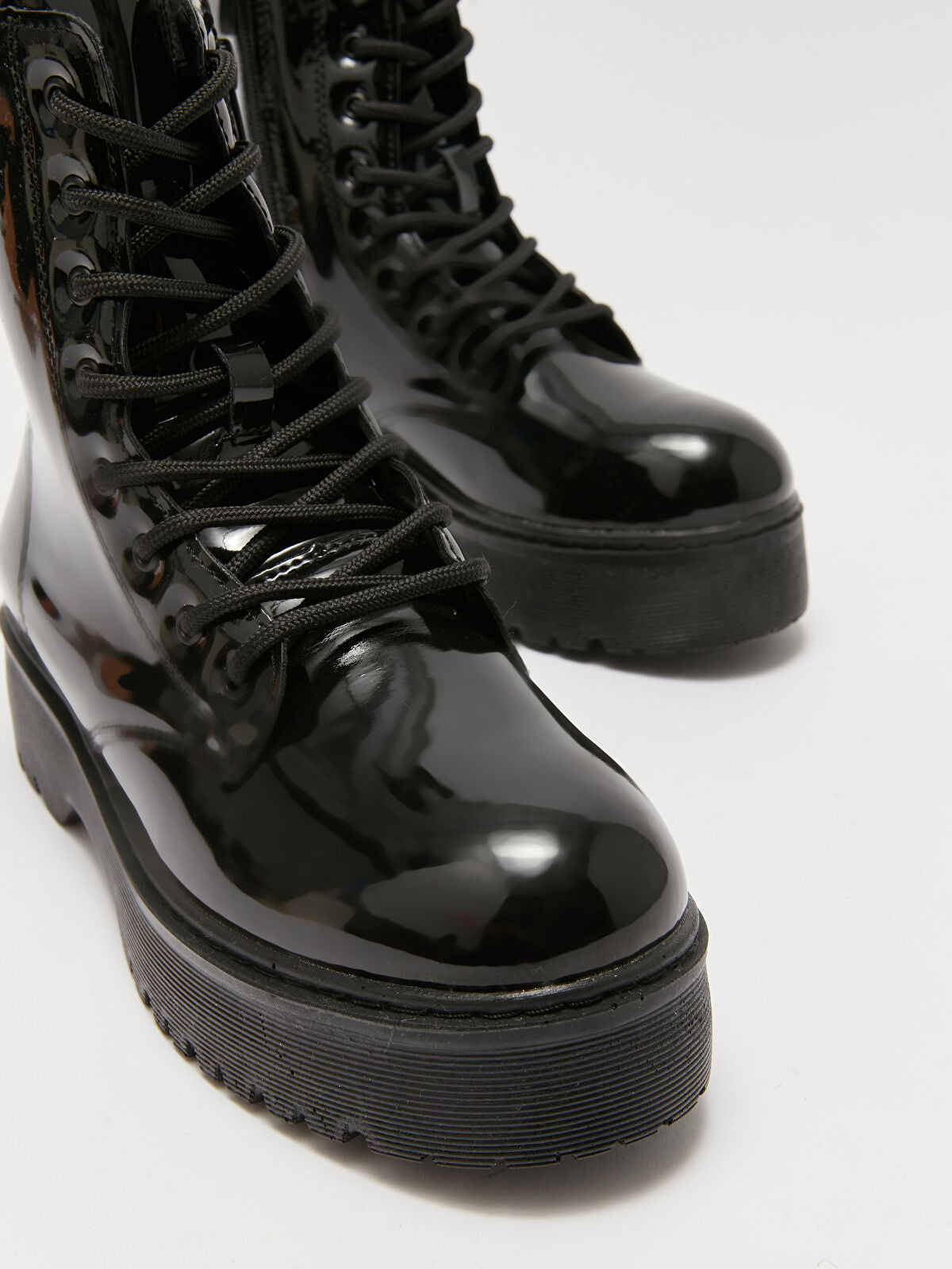 Ankle Strap Leather Look Woman Boot
