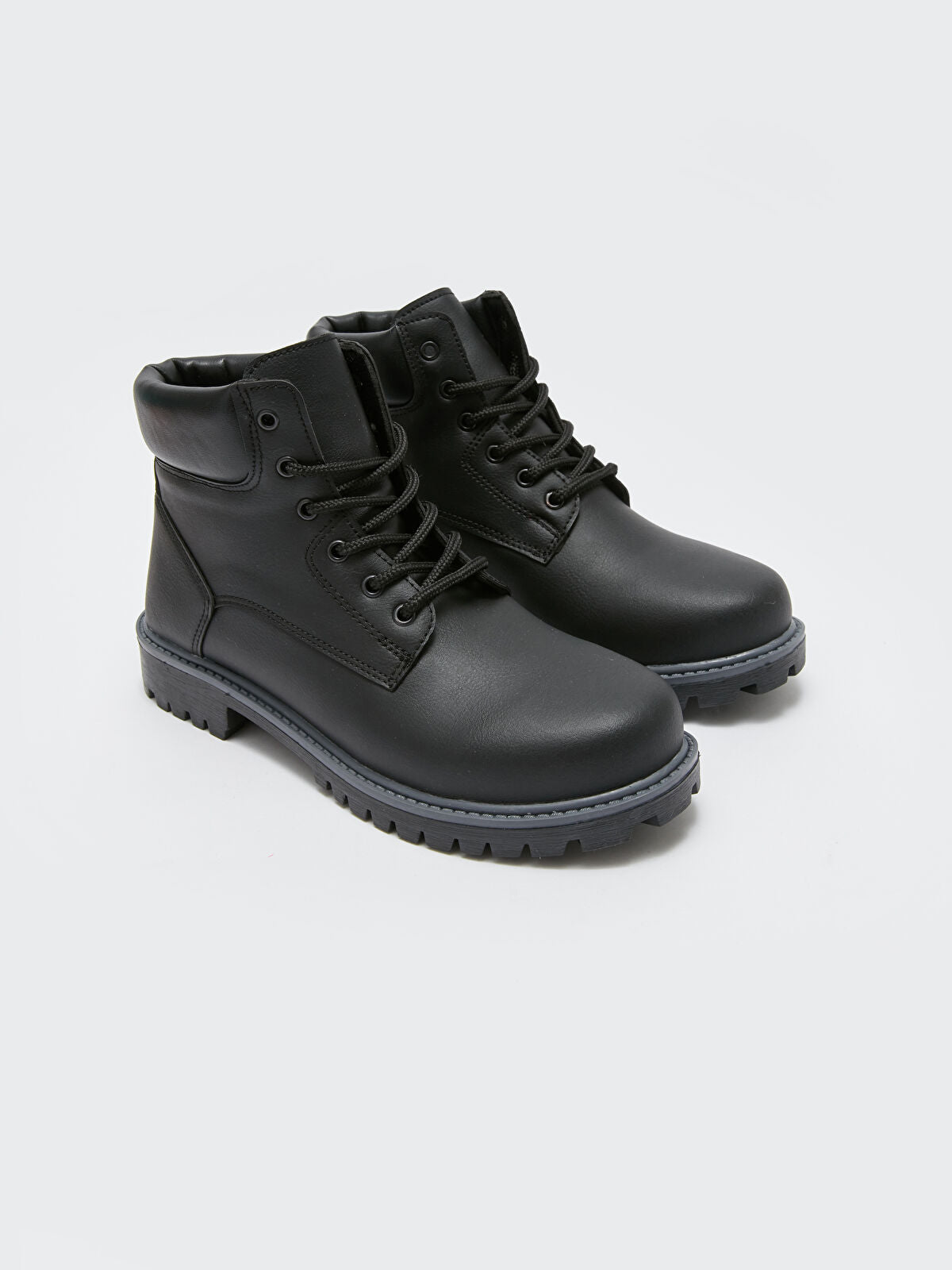 Ankle Strap Leather Look Woman Boot
