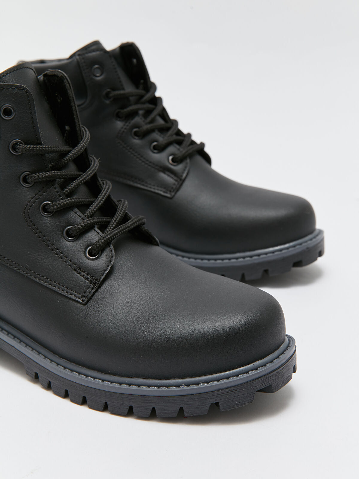 Ankle Strap Leather Look Woman Boot