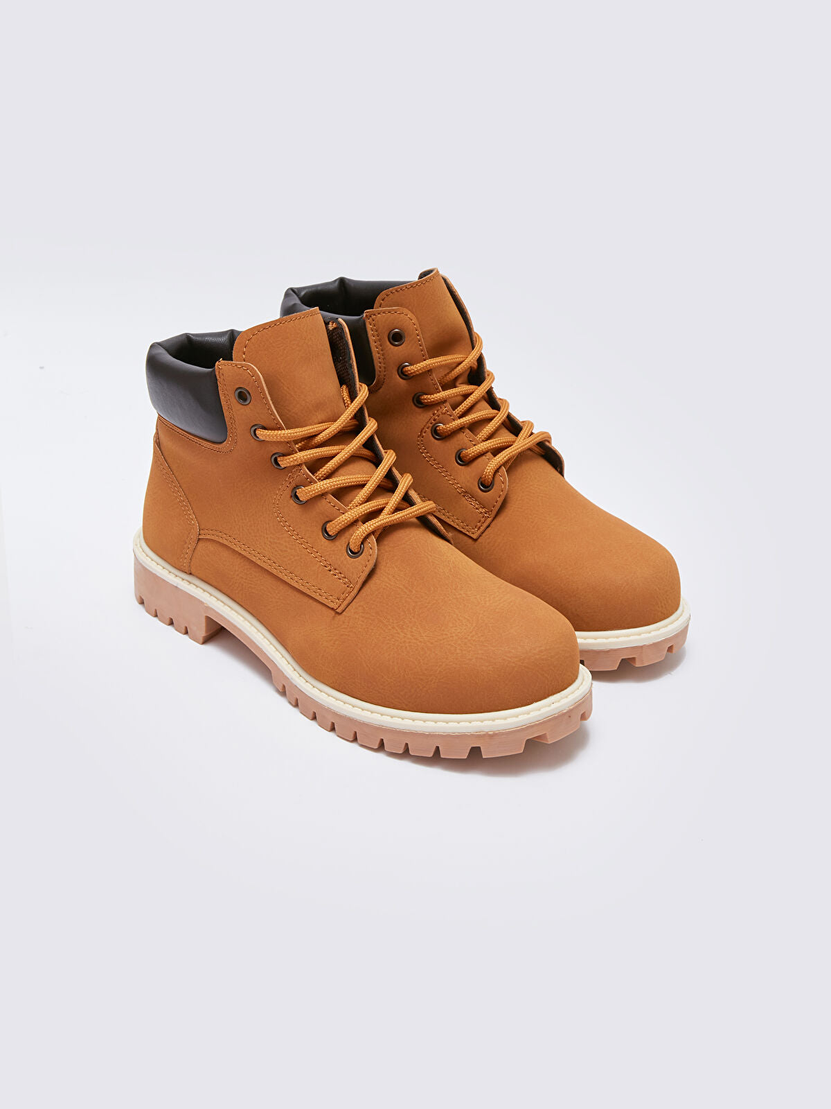 Ankle Strap Leather Look Woman Boot