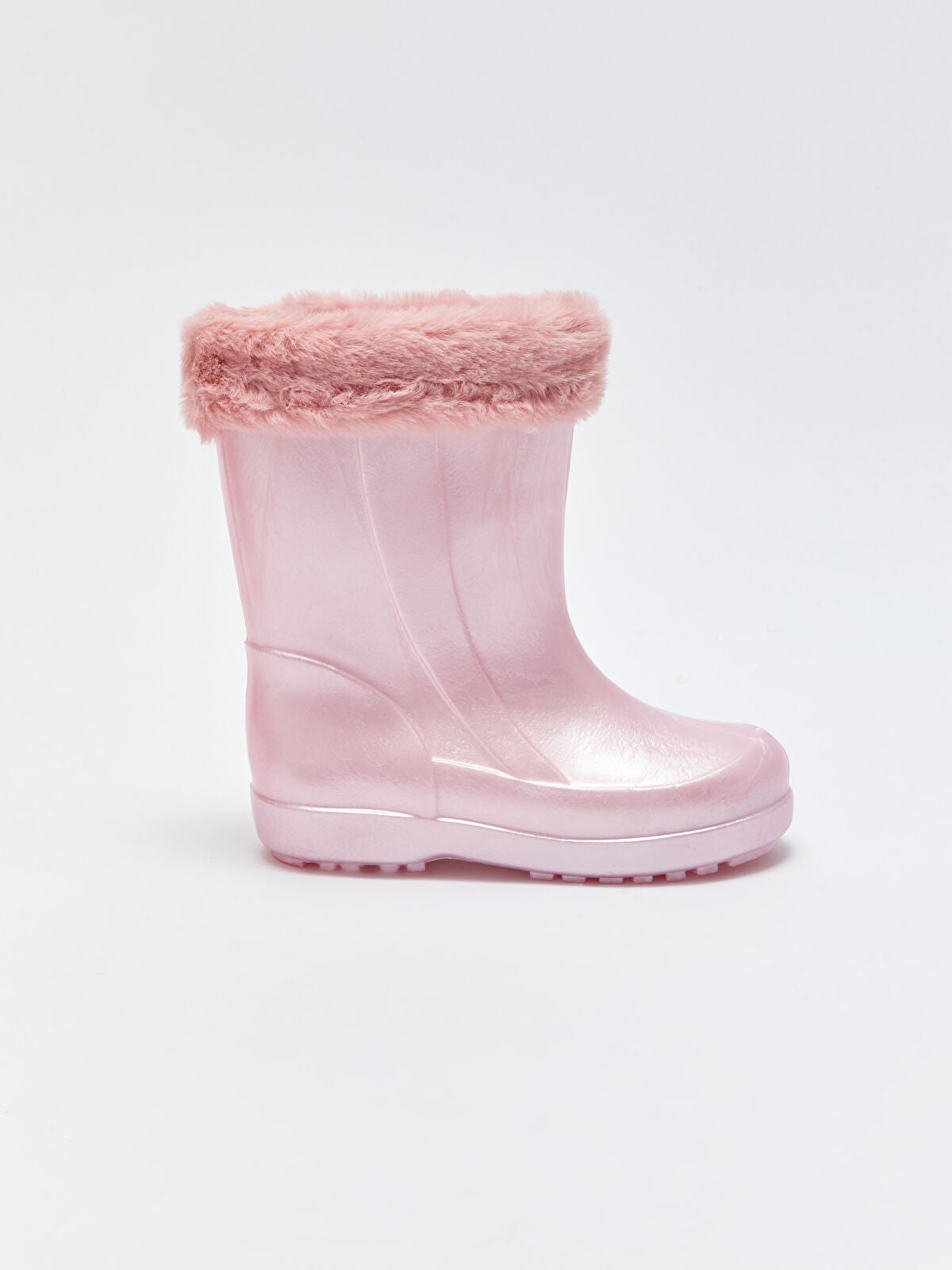 Shiny Appearance Beige Girls' Kids Rain Boot