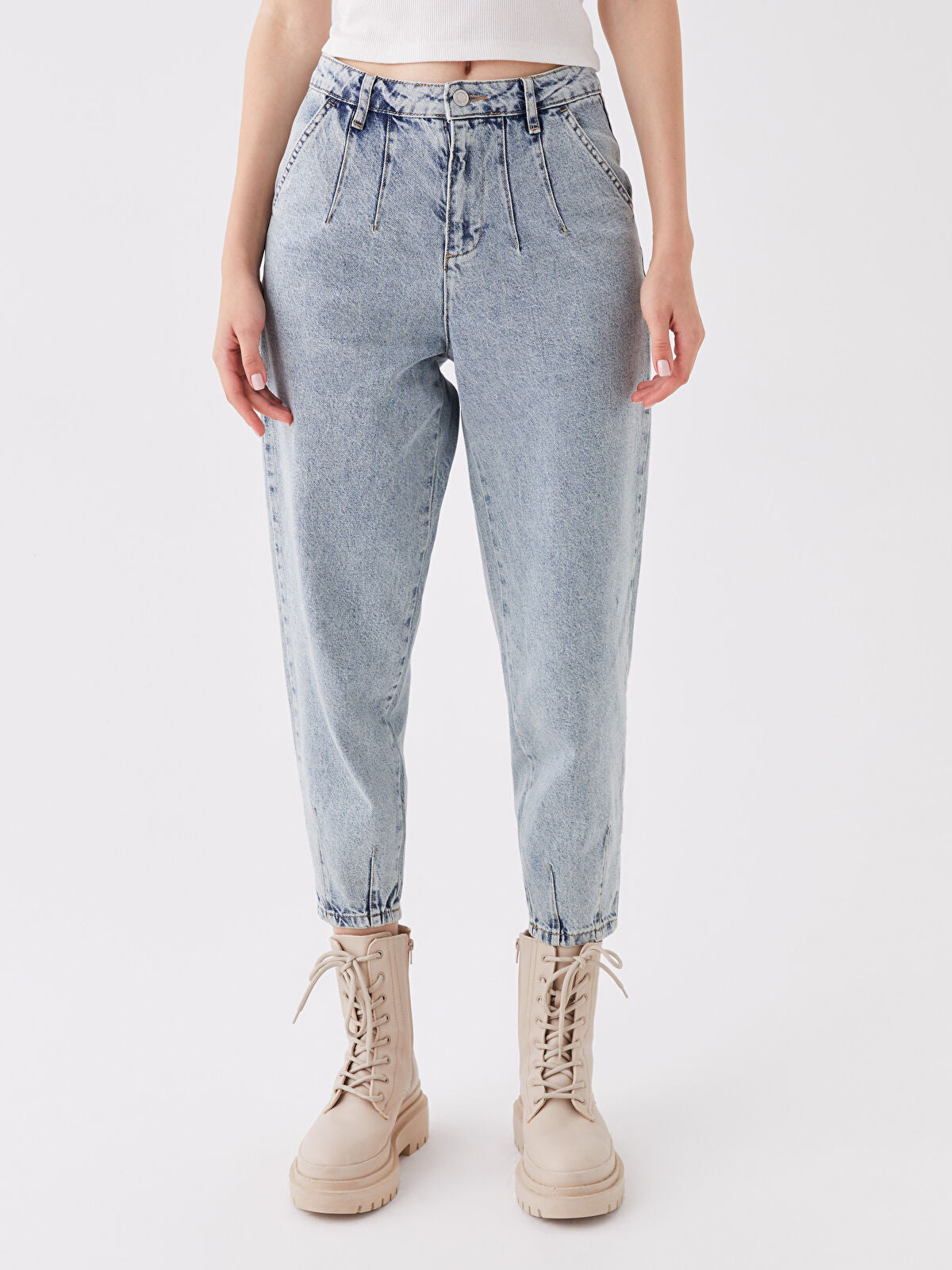 High Waist Balloon Fit Women's Jeans Pants