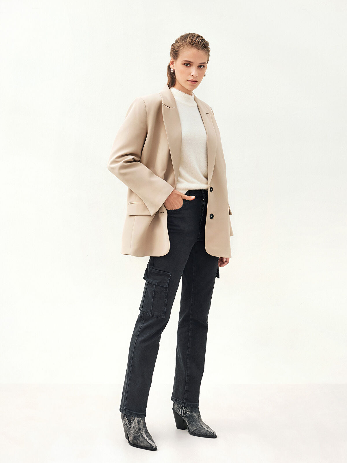 Straight Women's Cargo Jeans Pants