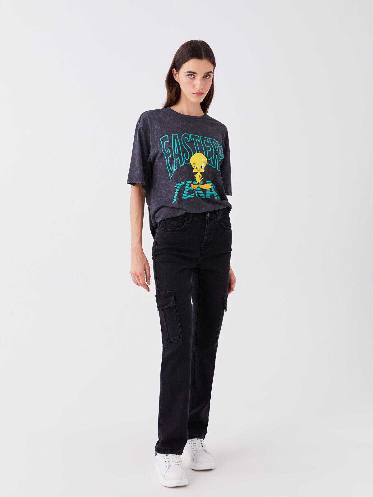 Straight Women's Cargo Jeans Pants