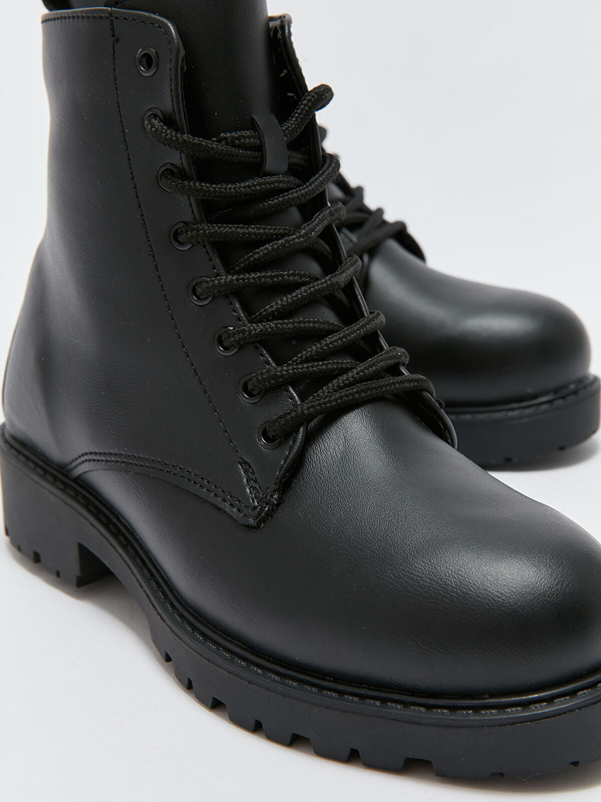 Leather-Look Heeled Women's Shoe