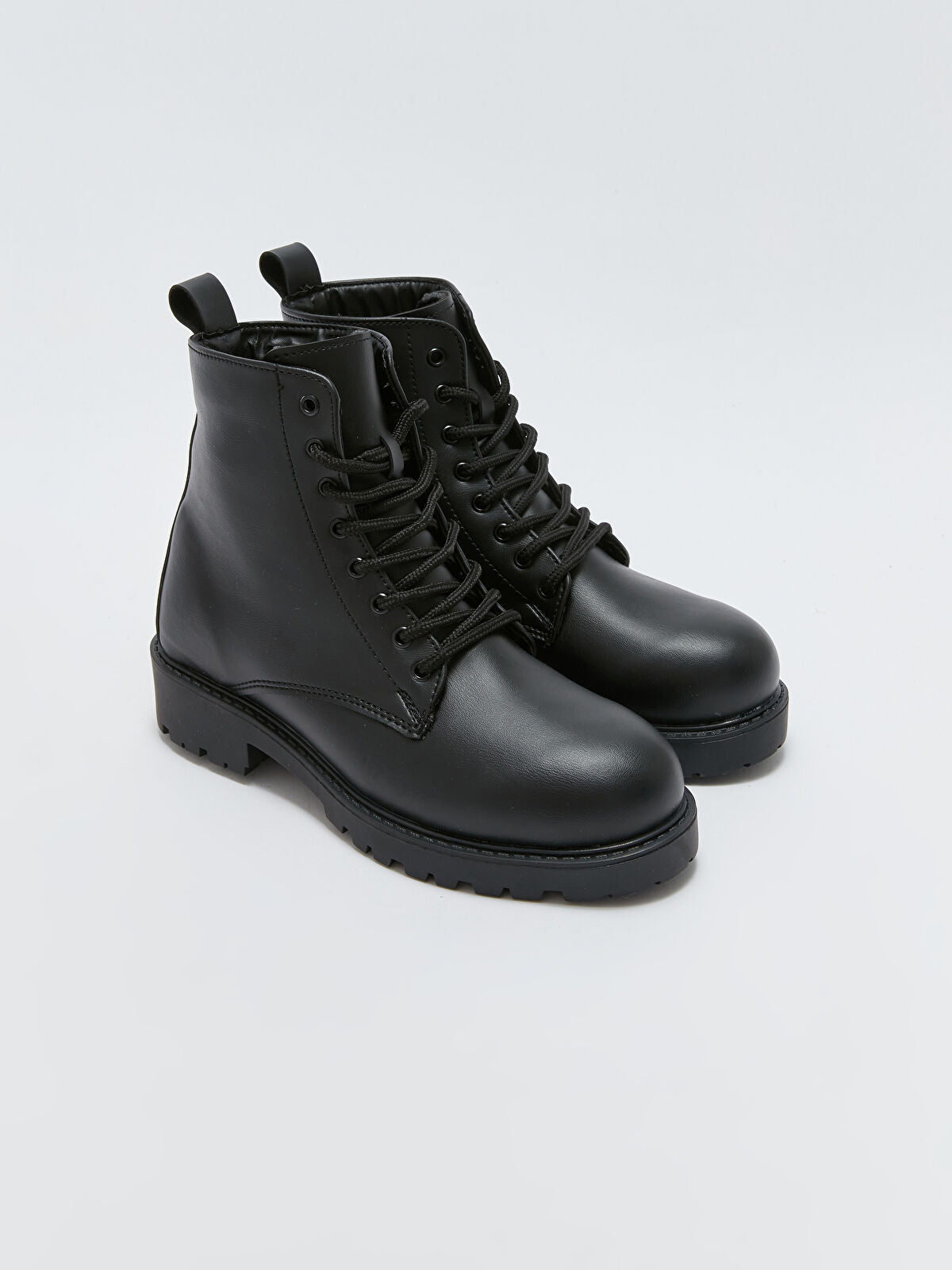 Leather-Look Heeled Women's Shoe