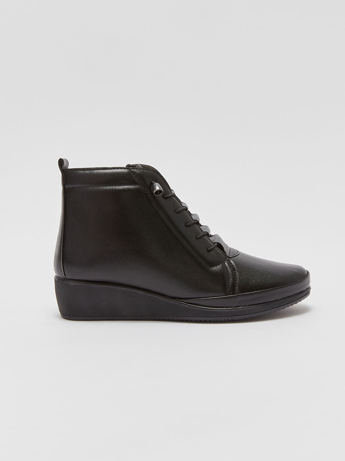 Ankle Strap Leather Look Woman Boot