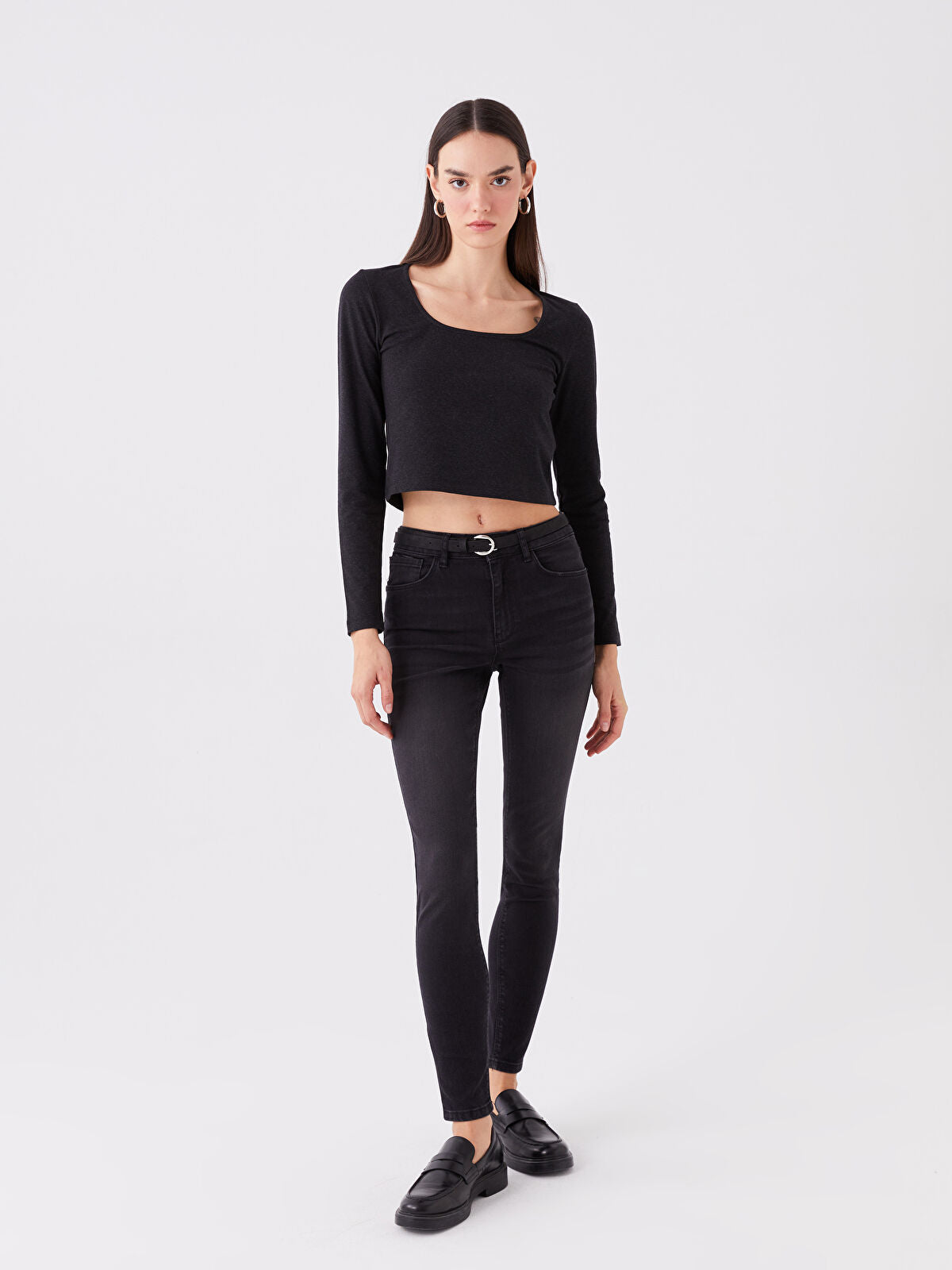 Mercury Belted Skinny Fit Women's Jeans Pants