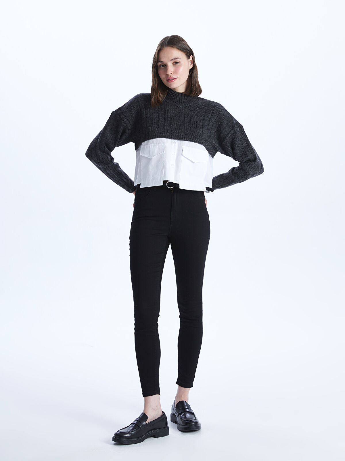 Jupiter Super Skinny Fit Women's Belt Waist Denim Pantalon
