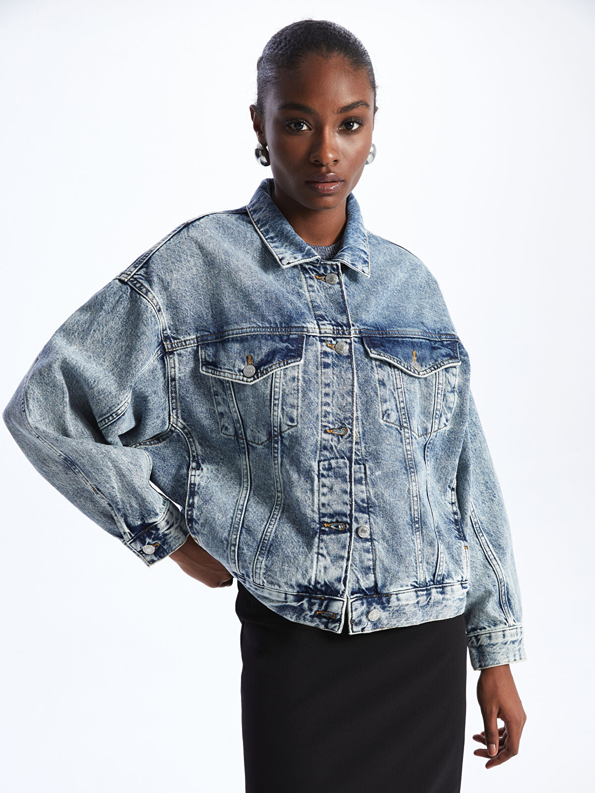 Blouse Collar Oversize Women’s Jeans Jacket