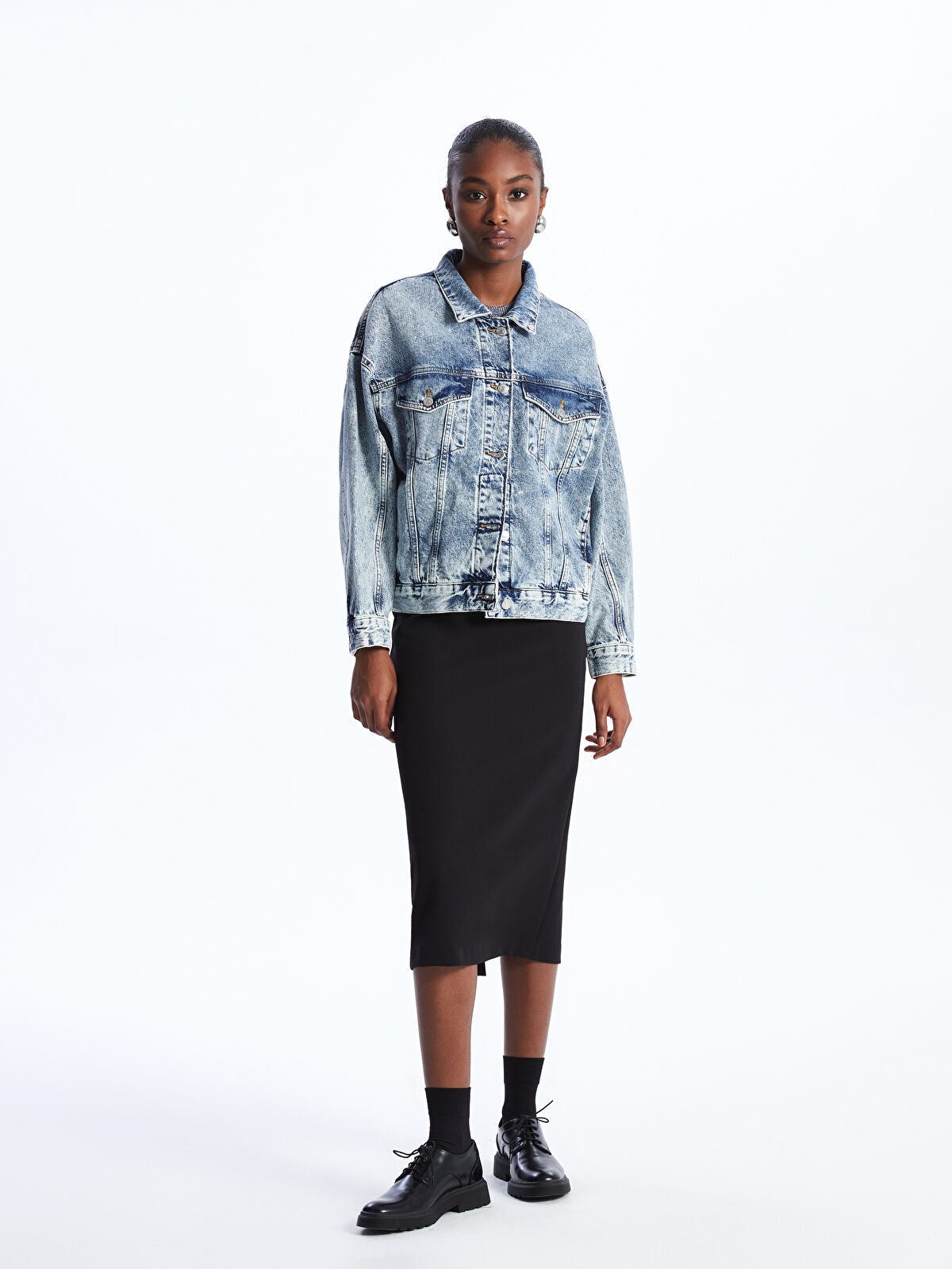 Blouse Collar Oversize Women’s Jeans Jacket