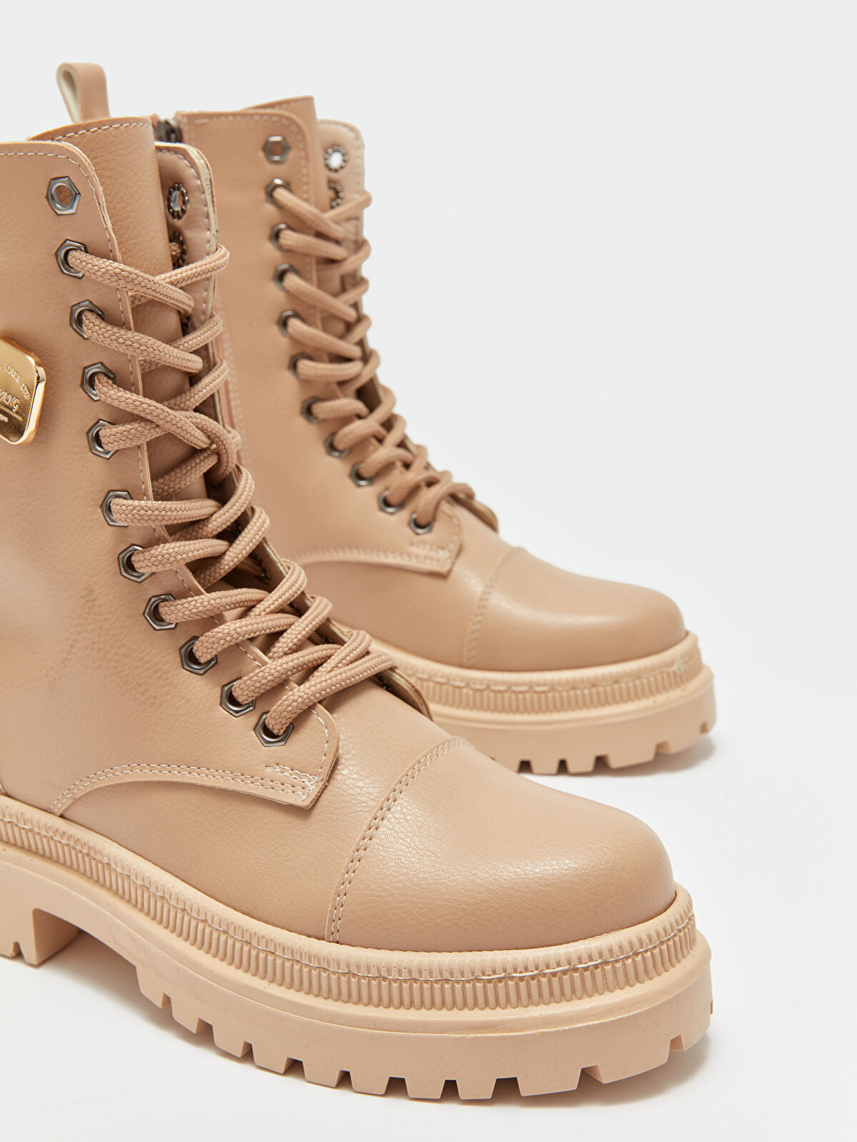 Leather-Look Strap and Buckle Women's Boot