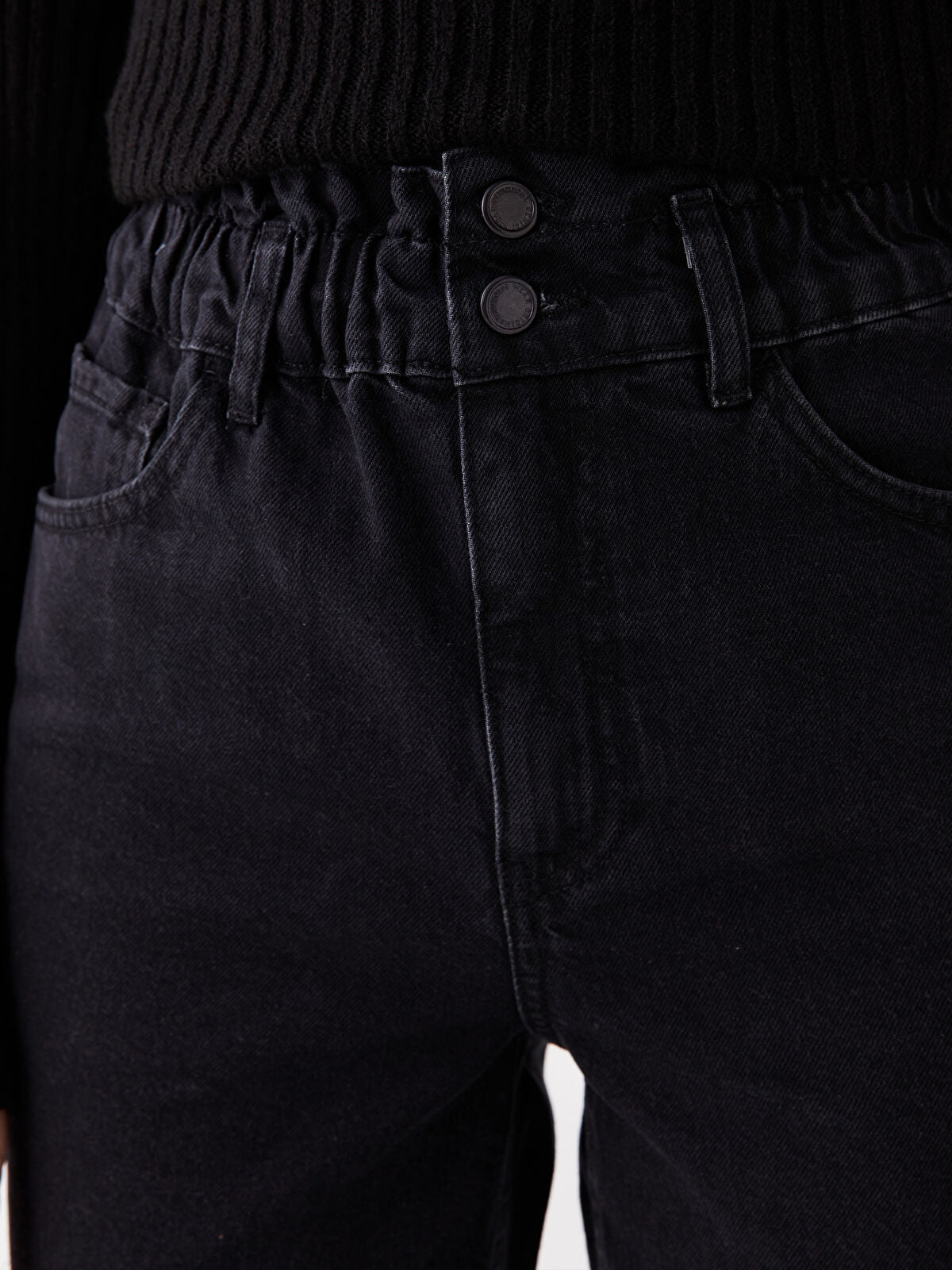 Olive Green Waist Elastic Slouchy Fit Women's Denim Jean Pants