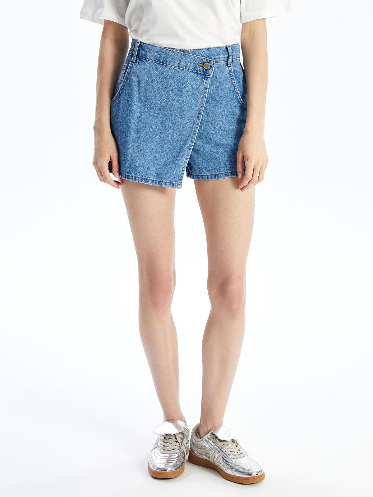 Women's Standard Fit Straight Jeans Shorts Skirt