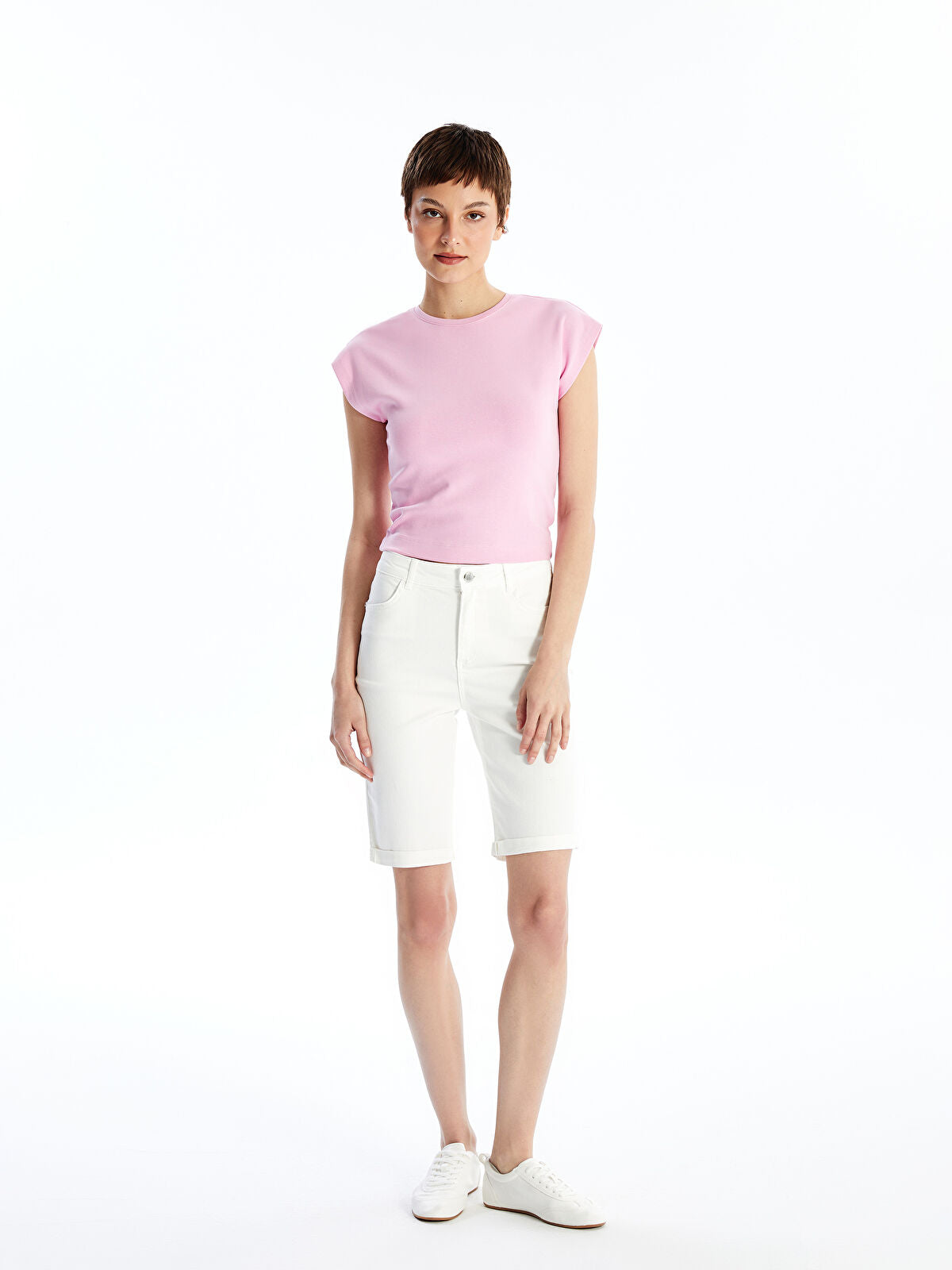 Normal Waist Bermuda Fit Women's Jeans Short
