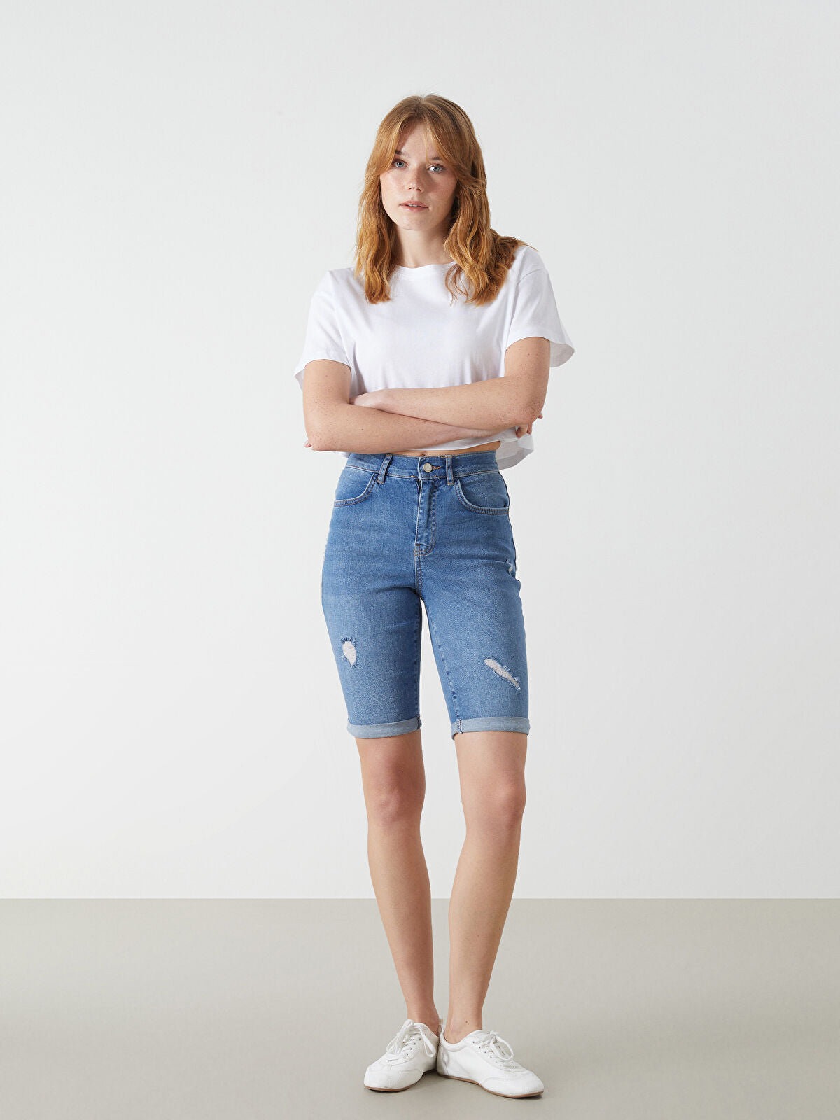 Bermuda Fit Women's Jeans Shorts