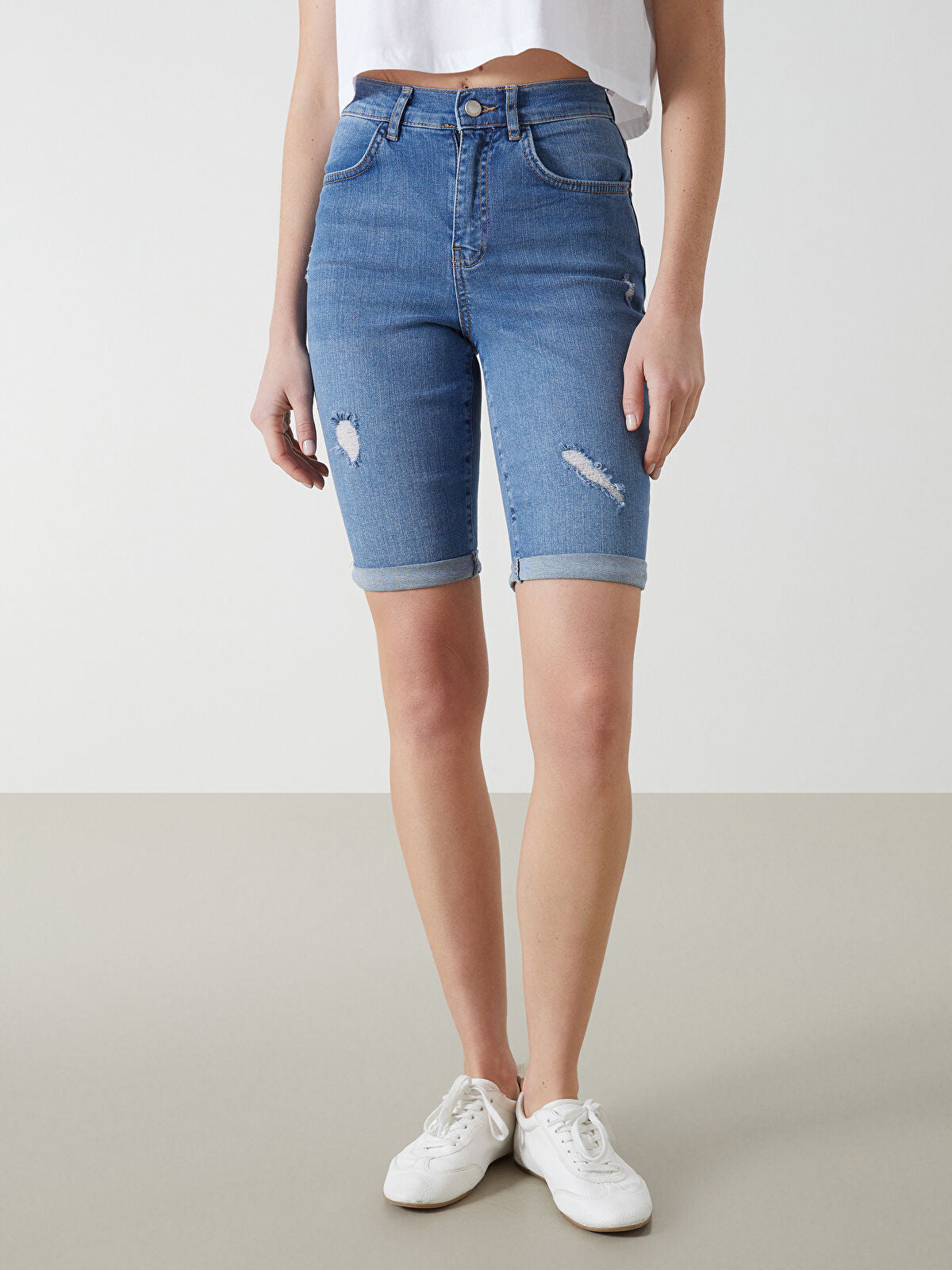 Bermuda Fit Women's Jeans Shorts