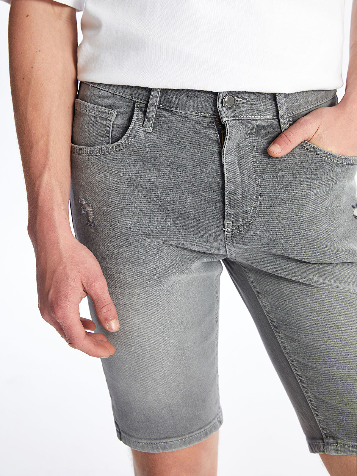 Skinny Fit Men's Jeans Shorts