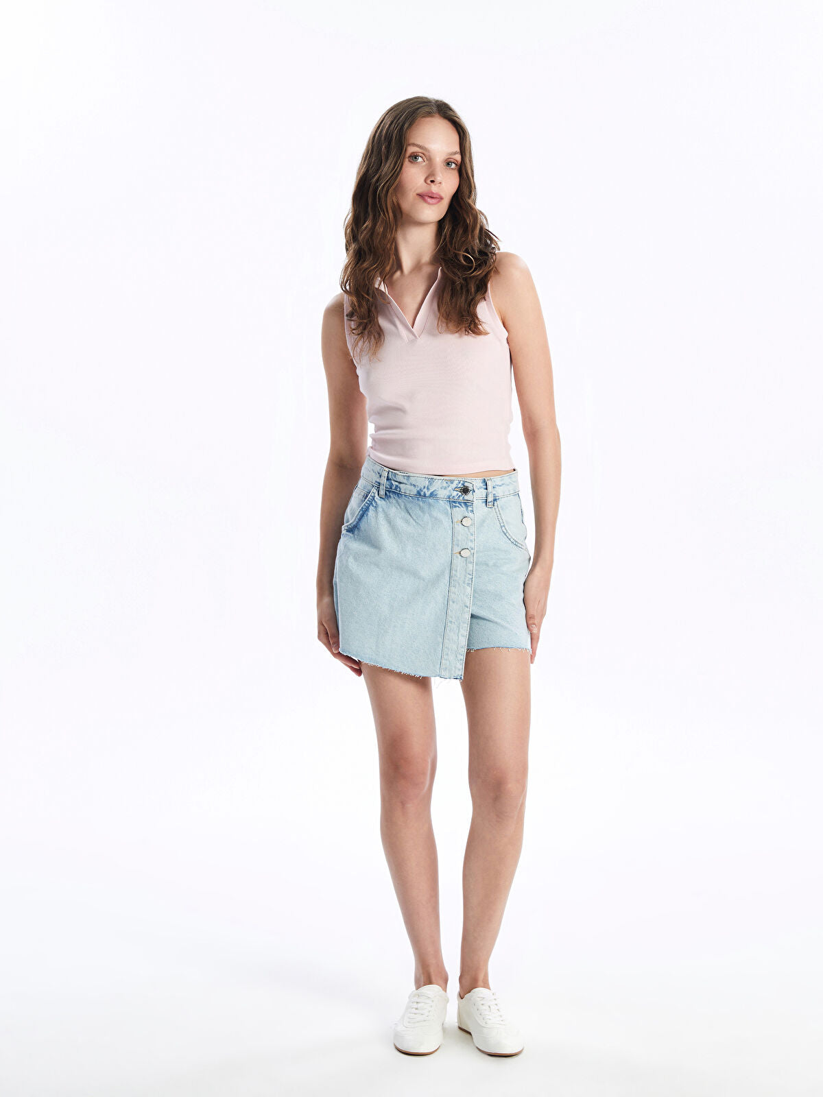 Women Standard Fit Straight Jeans Shorts Skirt