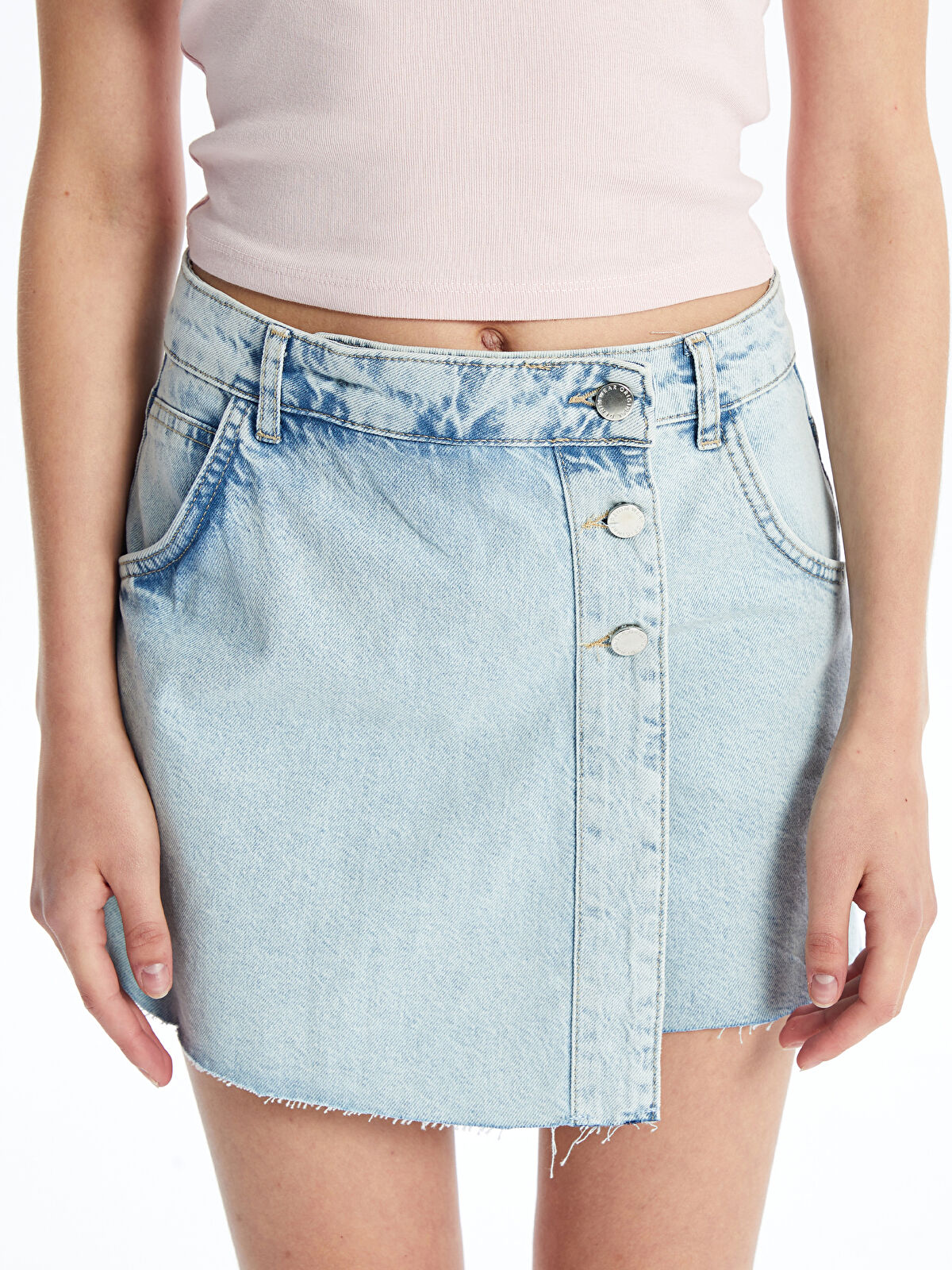 Women Standard Fit Straight Jeans Shorts Skirt