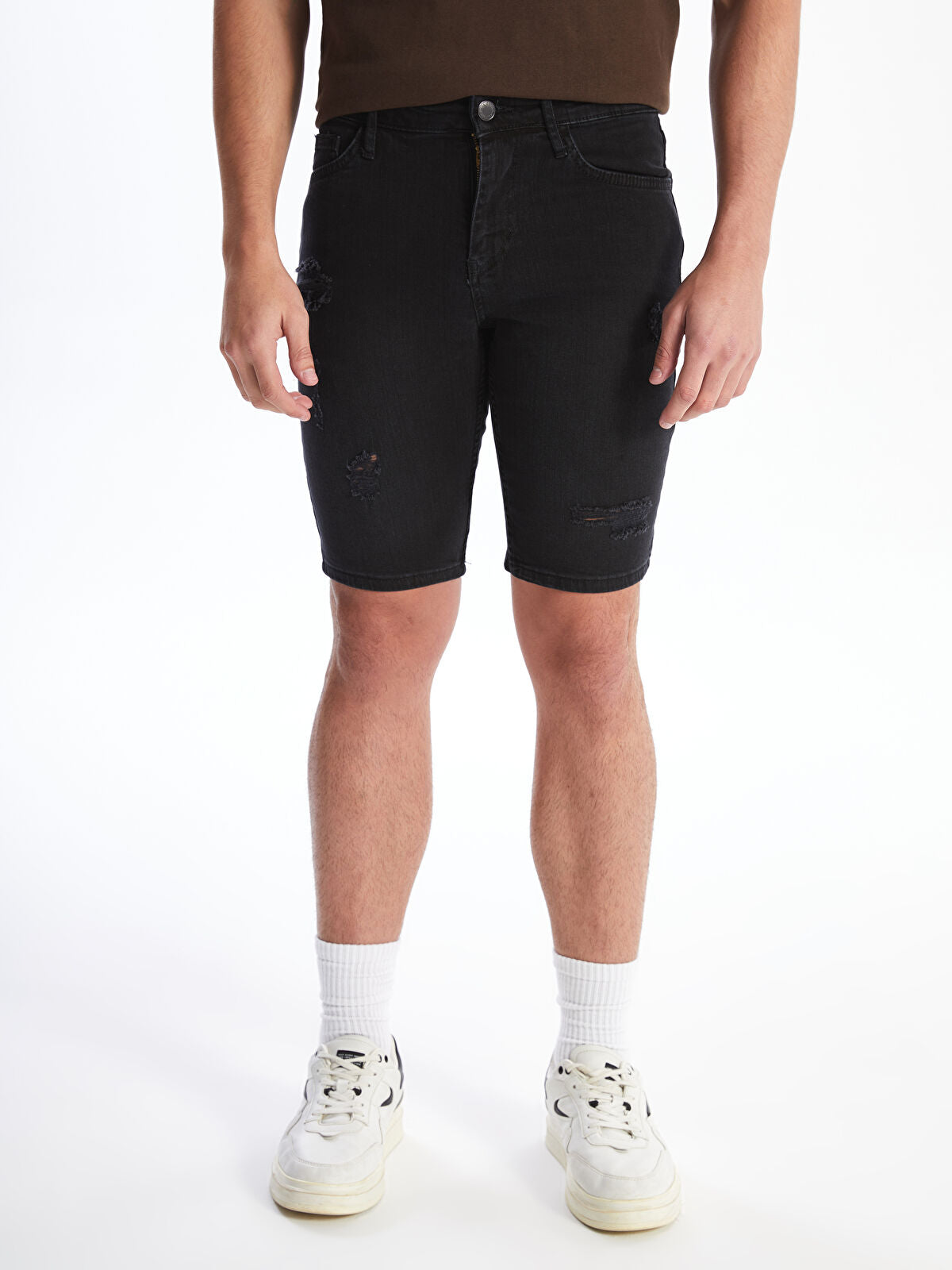 Skinny Fit Men's Jeans Shorts