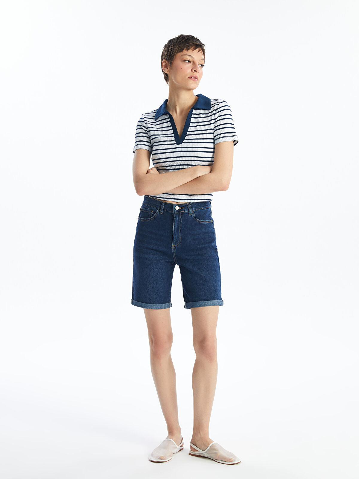 Bermuda Fit Women's Jeans Shorts