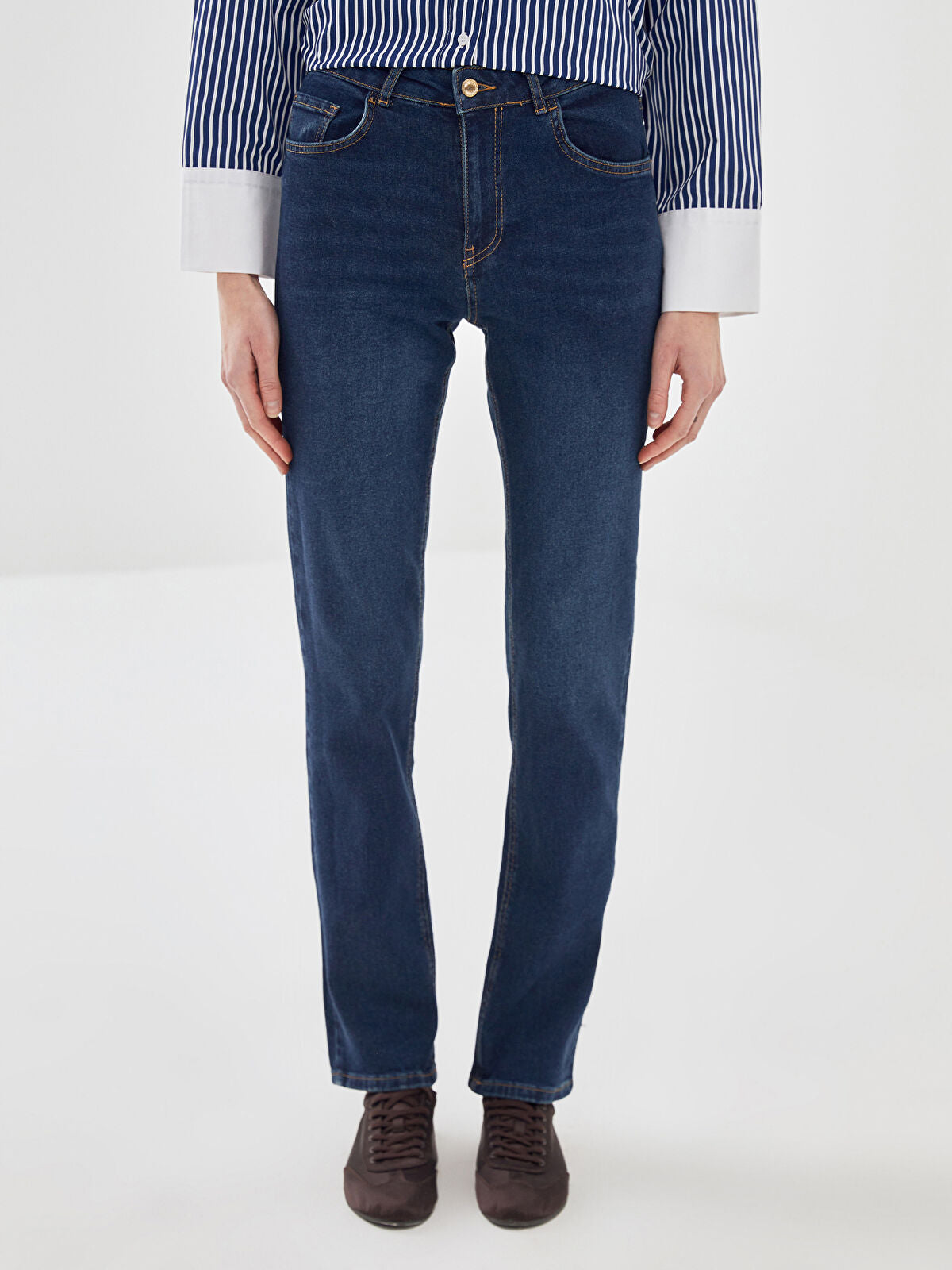 High Waist Straight Fit Women's Jeans Pants