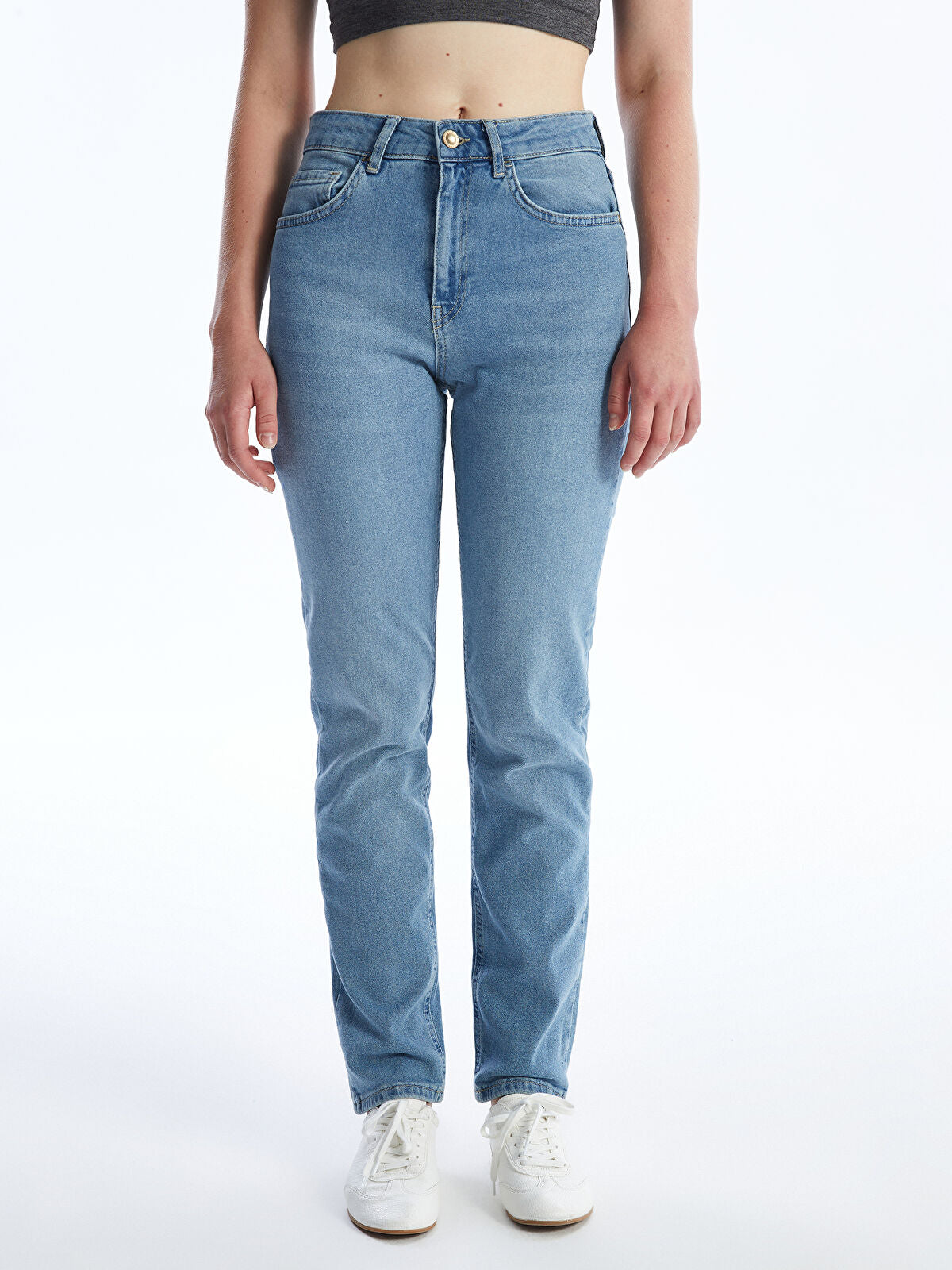 High Waist Straight Fit Women's Jeans Pants