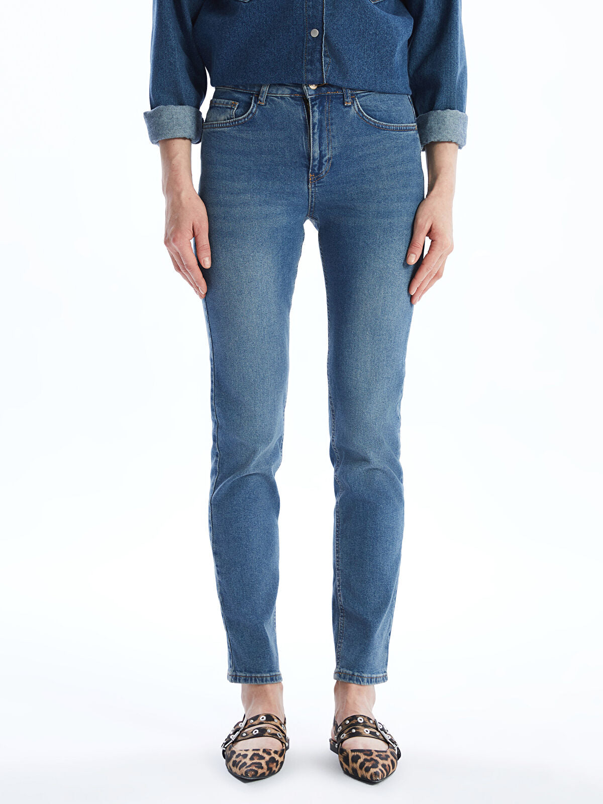 High Waist Straight Fit Women's Jeans Pants